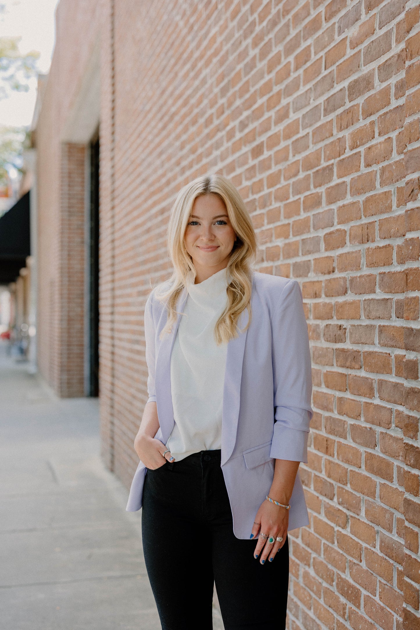Maggie Open Front Blazer in Lavender (S-3XL)
