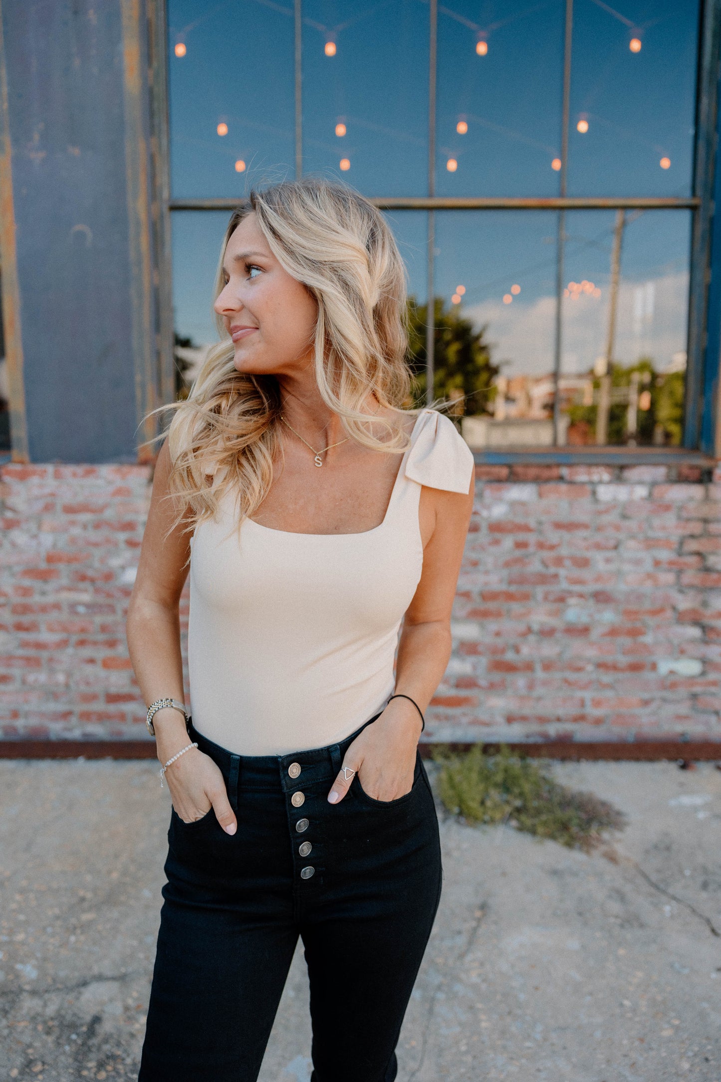 Melissa Sleeve Detail Bodysuit in Cream