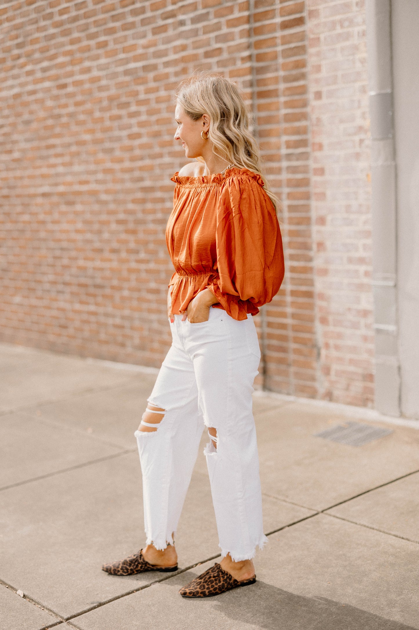 Angie Rust Off The Shoulder Top (Sizes S-2XL)