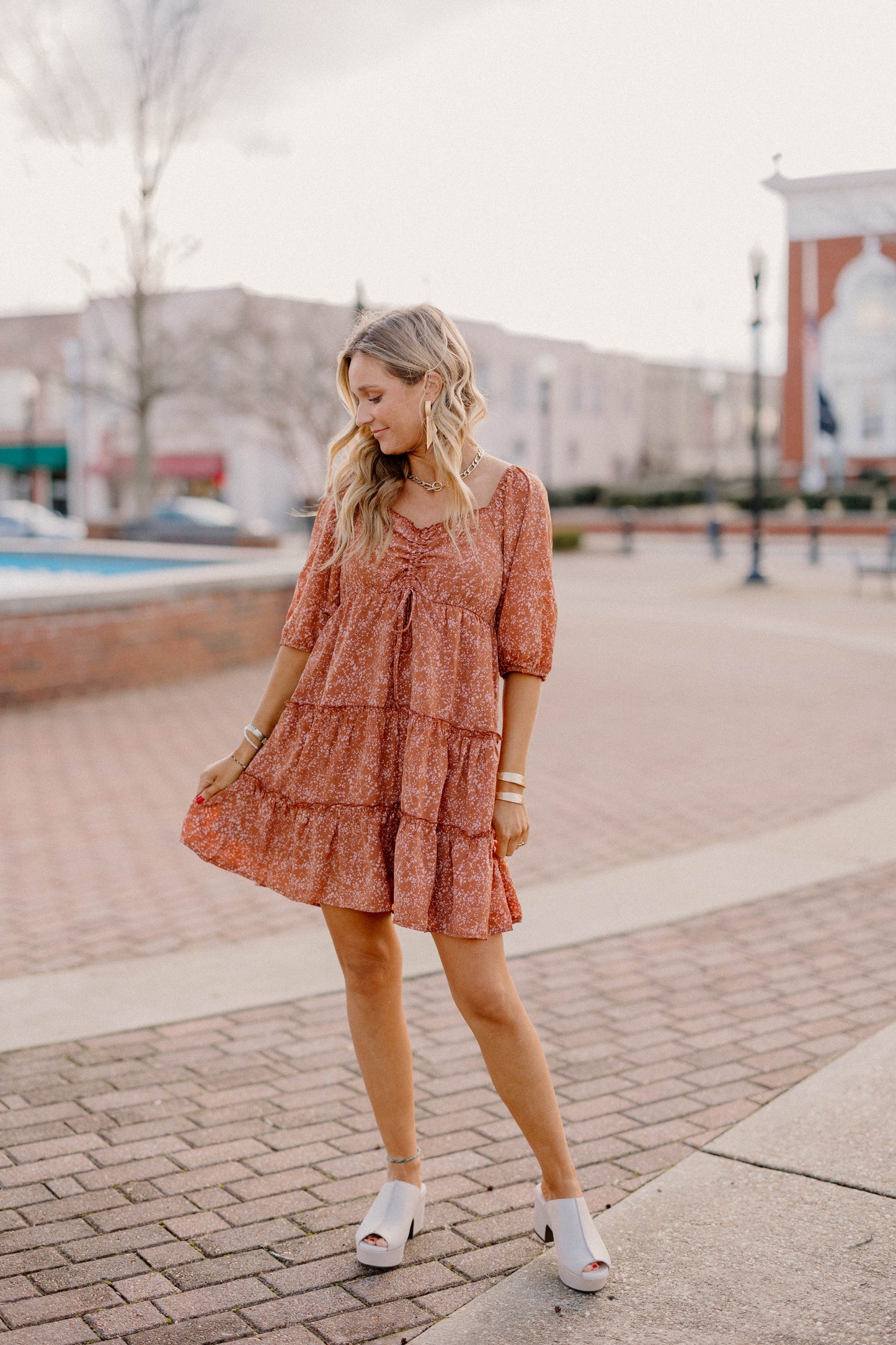 Emily Smocked Print Dress (S-3XL)
