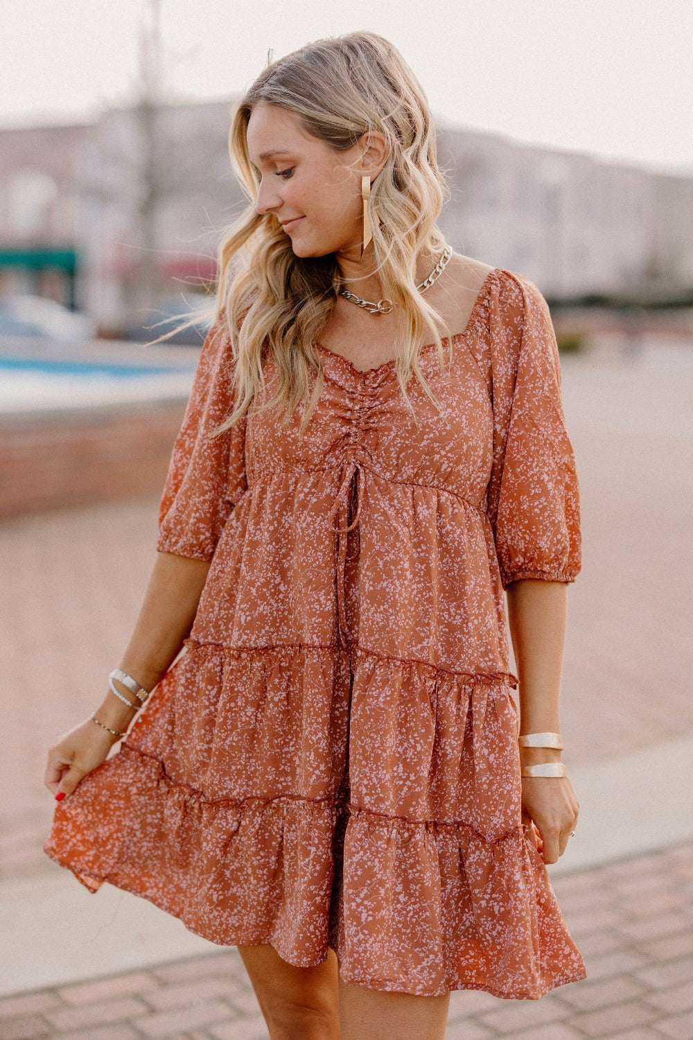 Emily Smocked Print Dress (S-3XL)