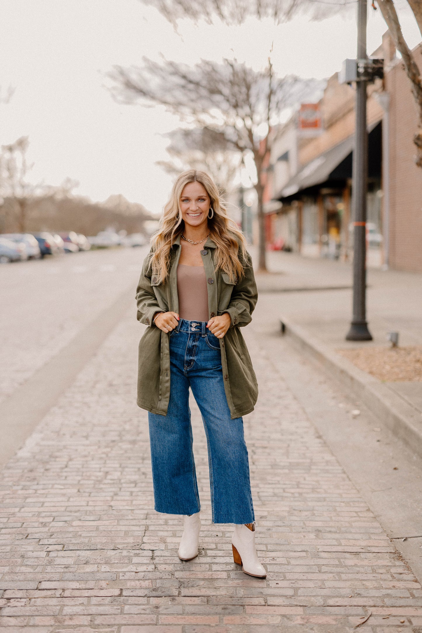 Victoria Olive Shacket (Sizes S-3XL)