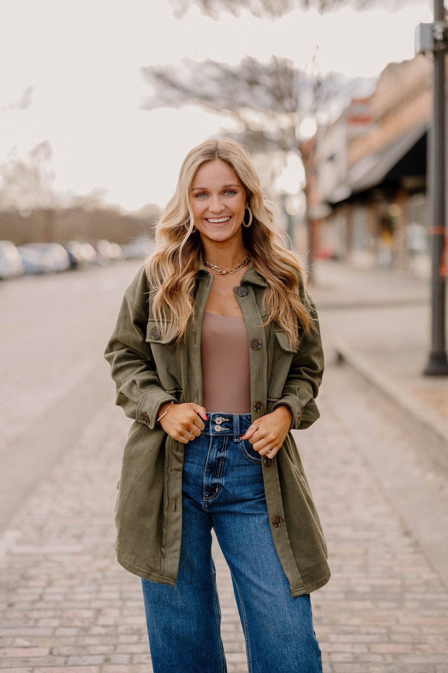 Victoria Olive Shacket (Sizes S-3XL)