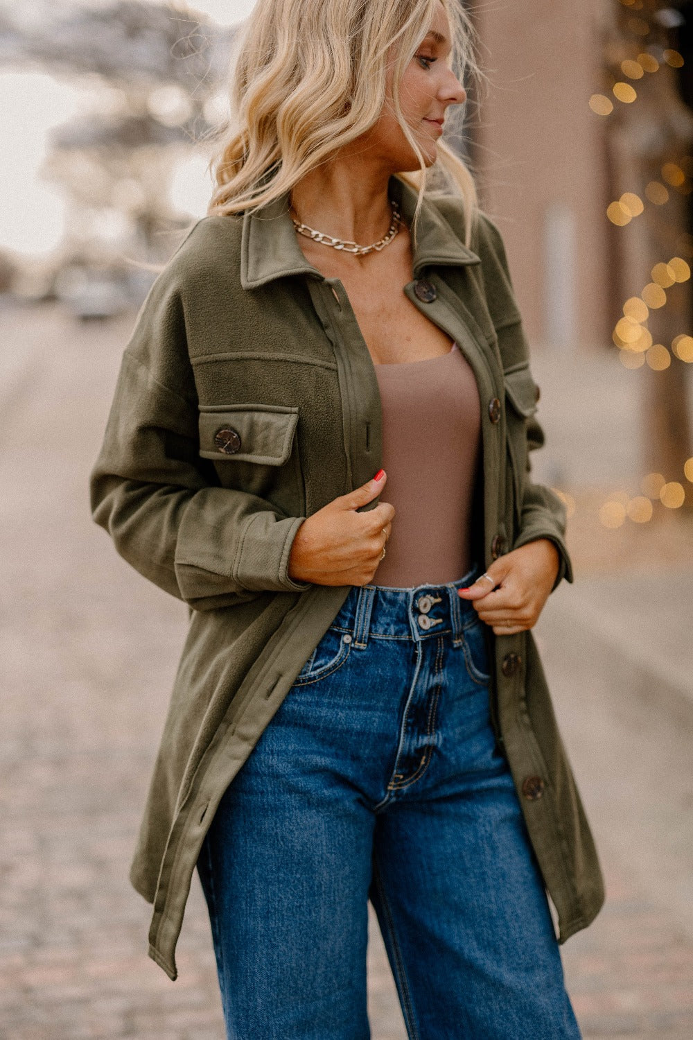 Victoria Olive Shacket (Sizes S-3XL)