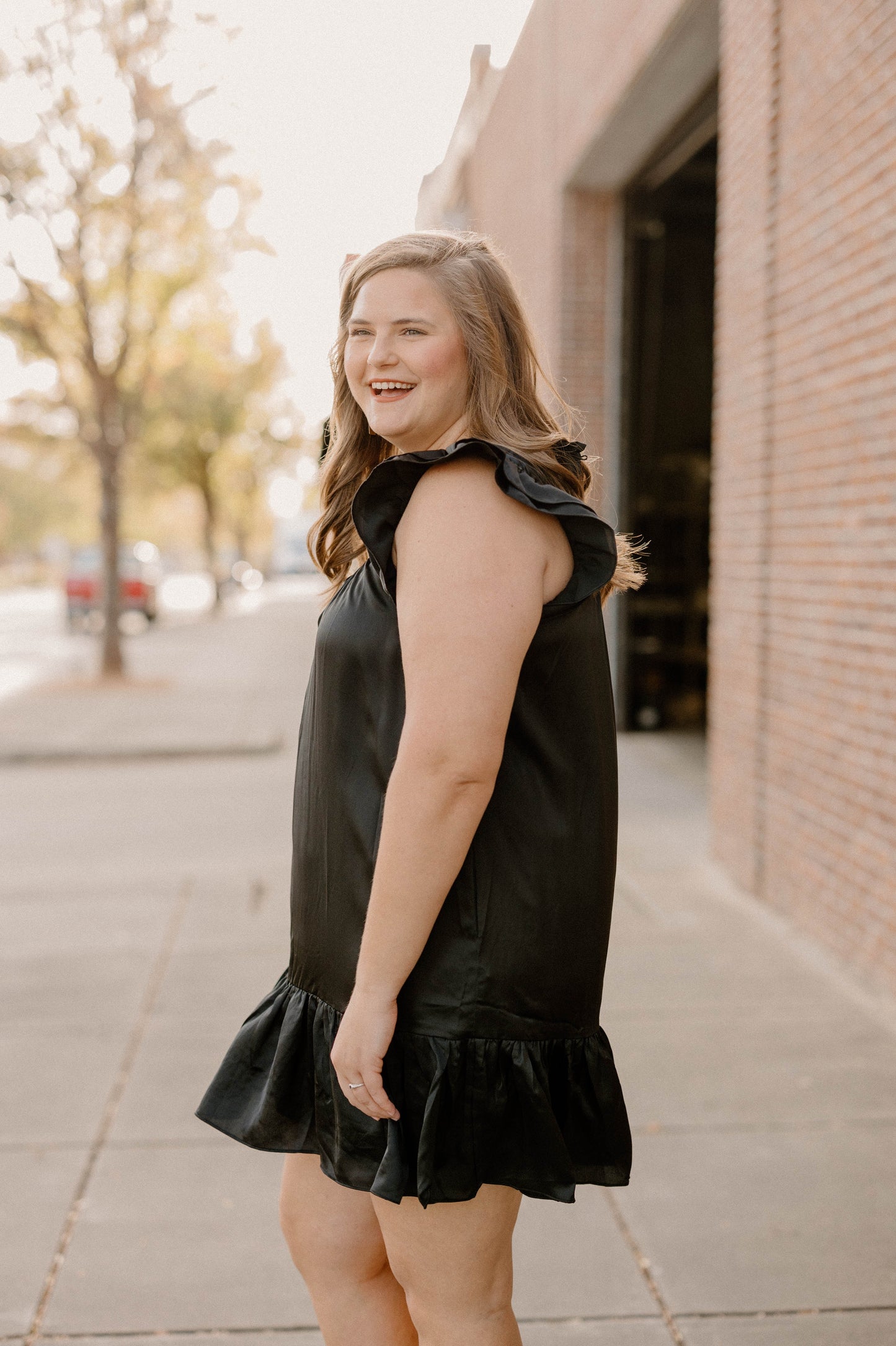 Anna Beth Black Sleeveless Smock Detail Dress (S-3XL)