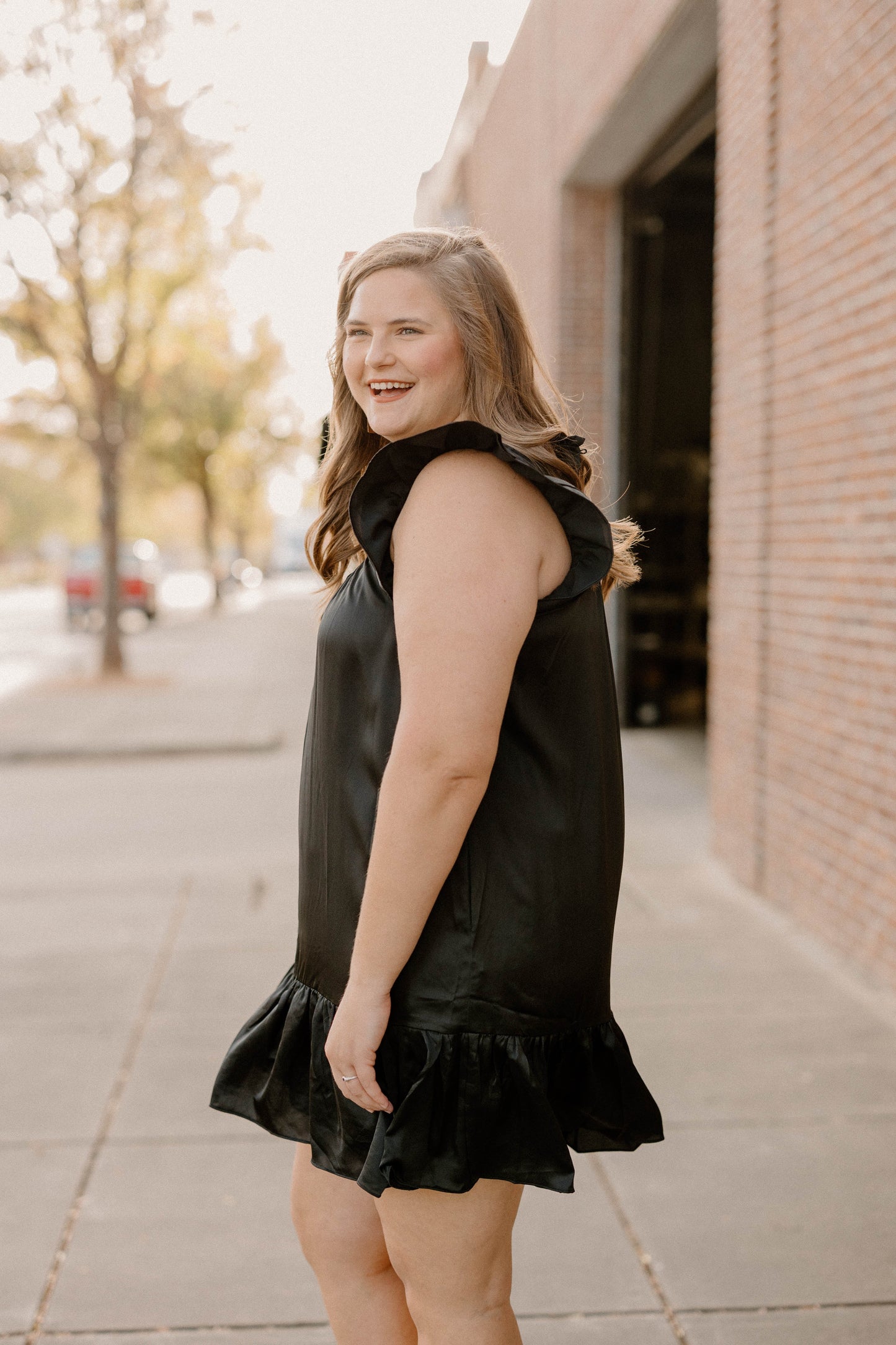 Anna Beth Black Sleeveless Smock Detail Dress (S-3XL)