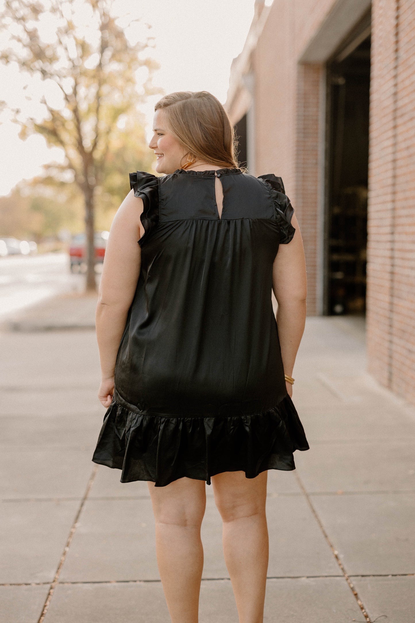 Anna Beth Black Sleeveless Smock Detail Dress (S-3XL)