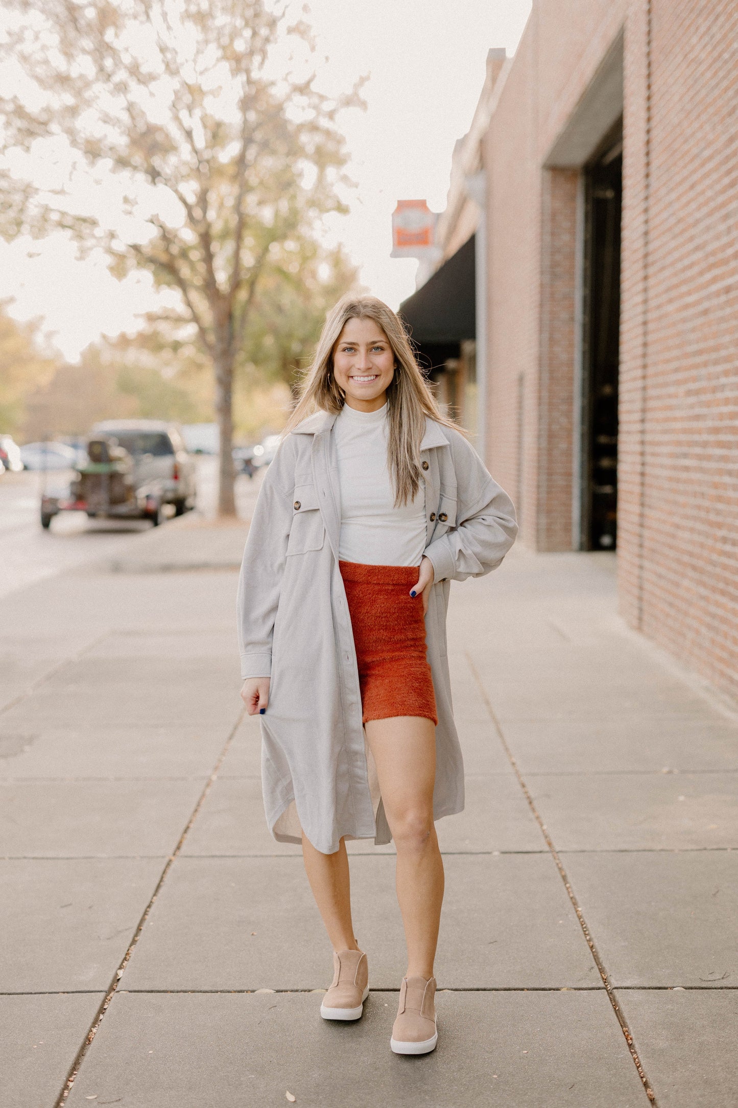 Brittany Rust Textured Biker Shorts (XS-3XL)