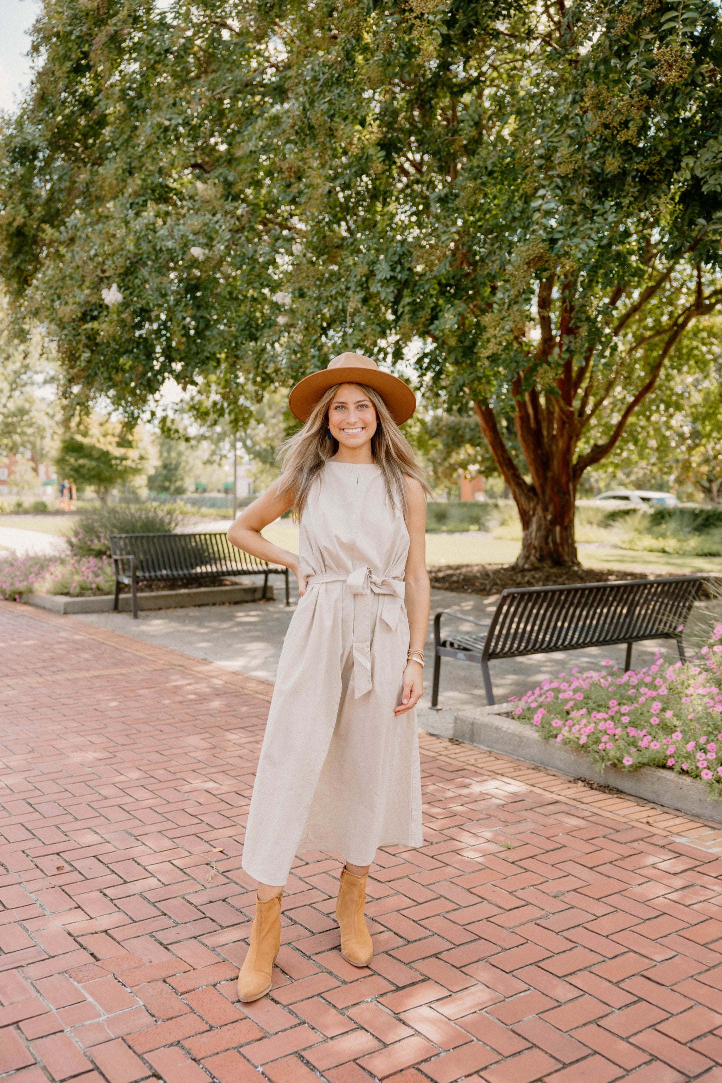 Amber Simple Taupe Midi Dress