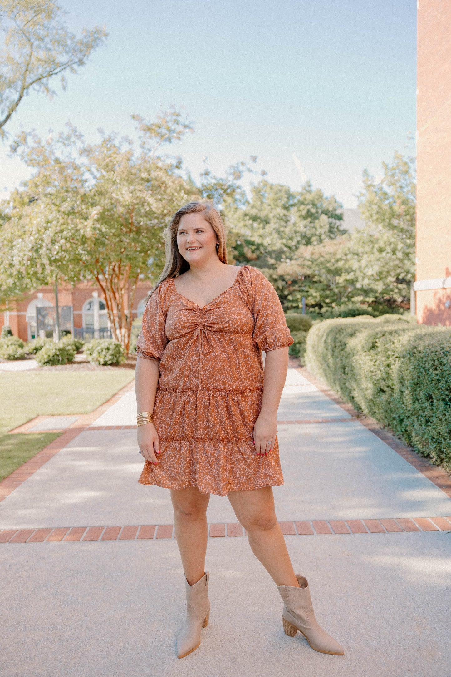 Emily Smocked Print Dress (S-3XL)