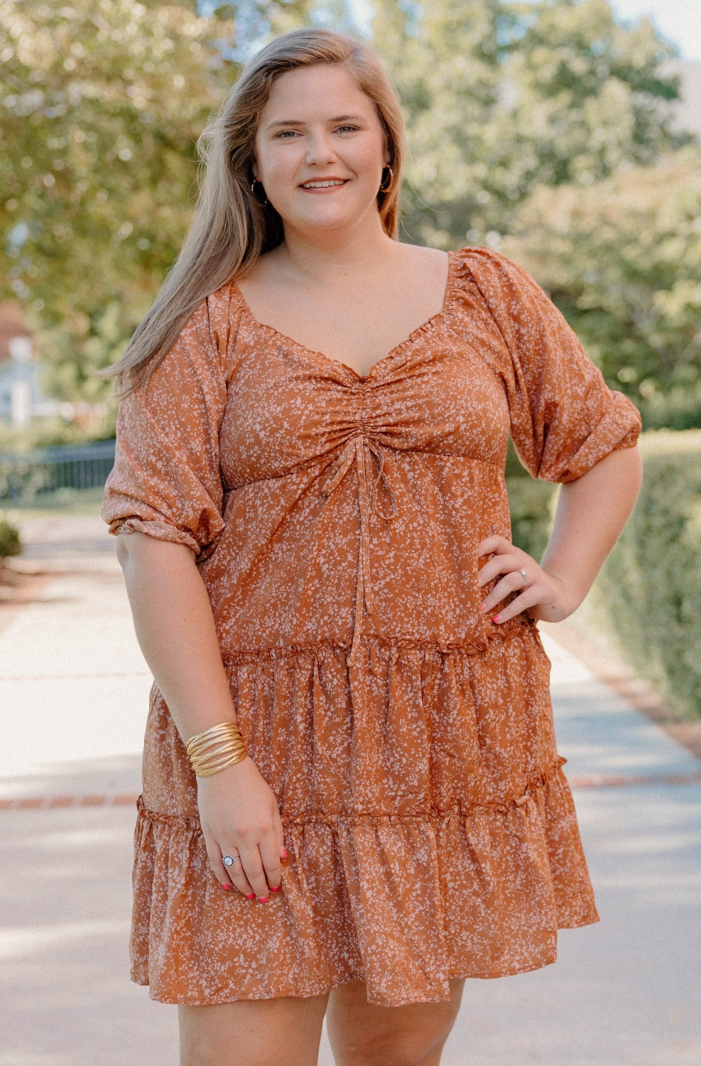 Emily Smocked Print Dress (S-3XL)