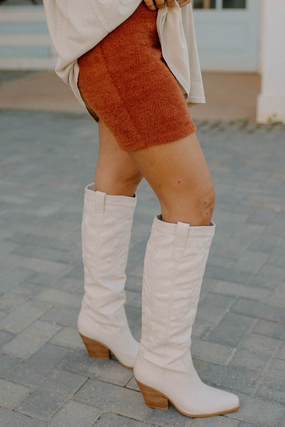 Brittany Rust Textured Biker Shorts (XS-3XL)