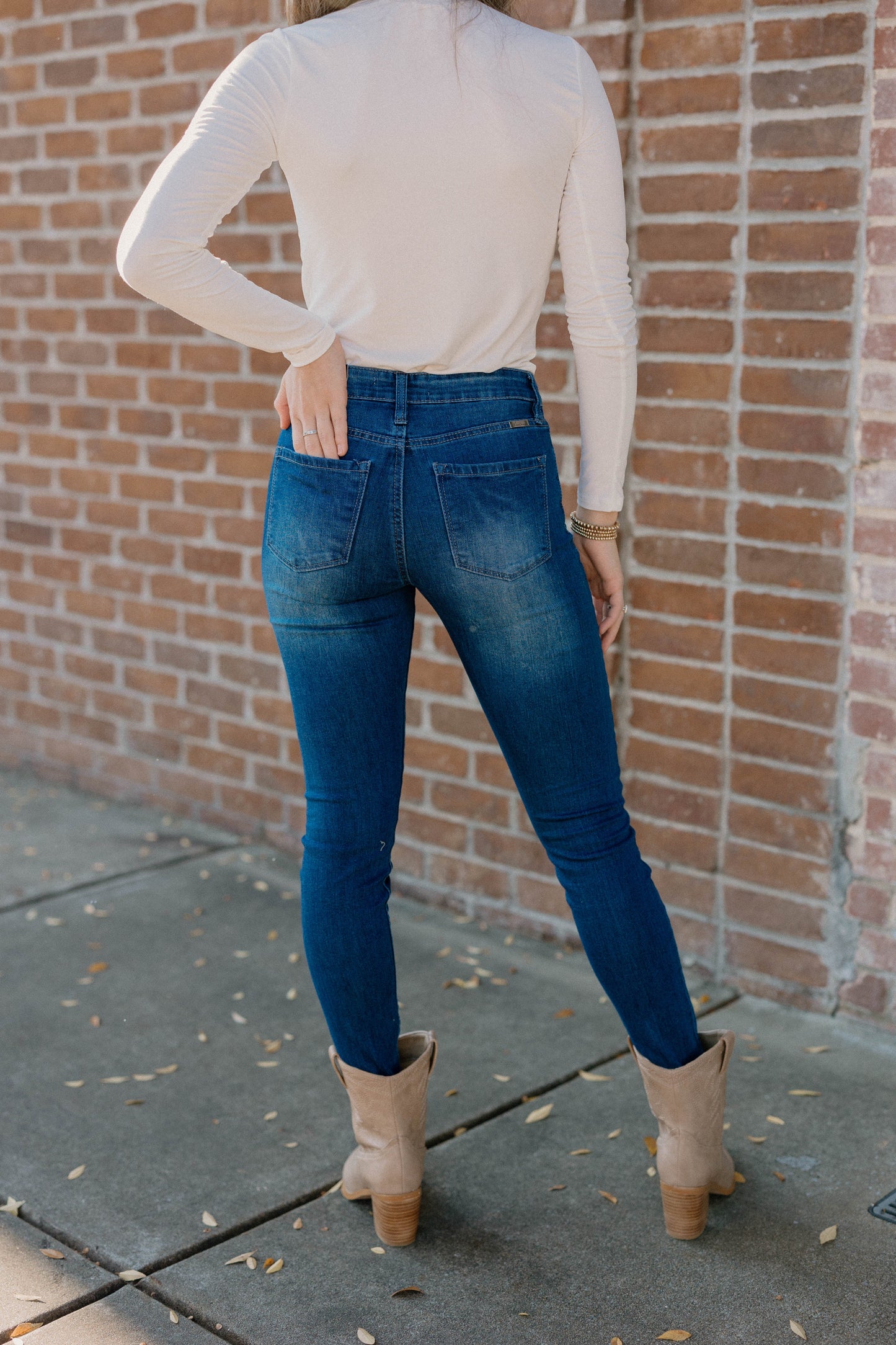 Tyra Mid-Rise Medium Wash Denim Jeans by KanCan