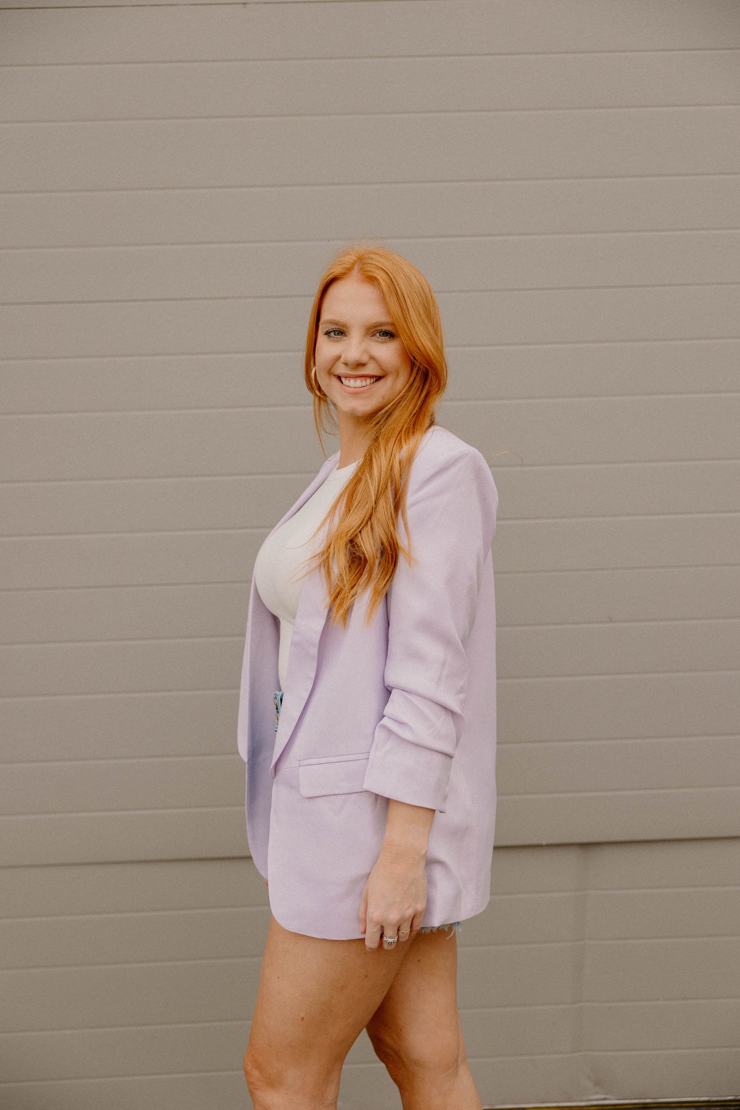 Maggie Open Front Blazer in Lavender (S-3XL)