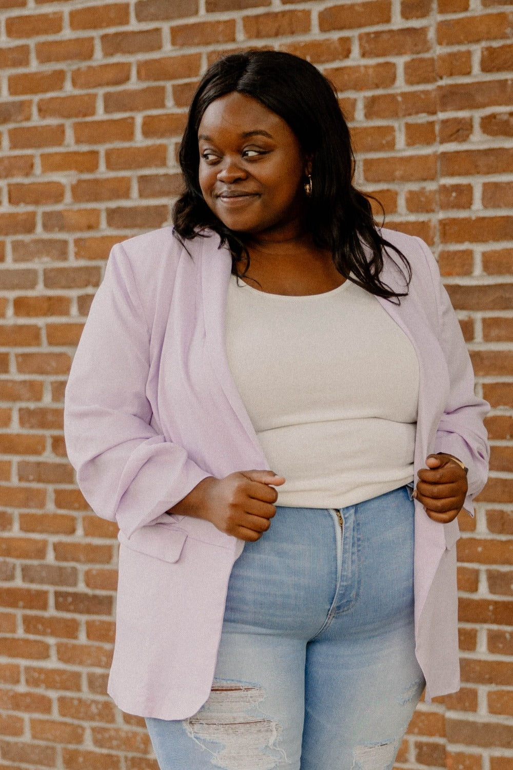 Maggie Open Front Blazer in Lavender (S-3XL)
