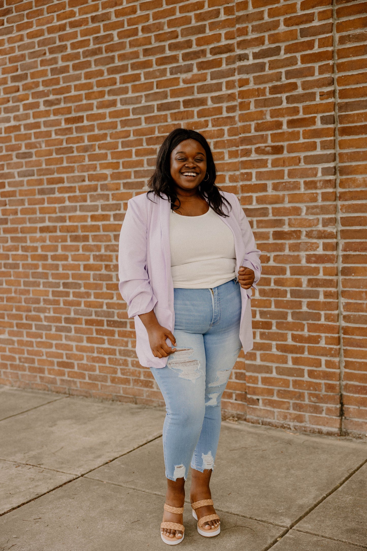Maggie Open Front Blazer in Lavender (S-3XL)