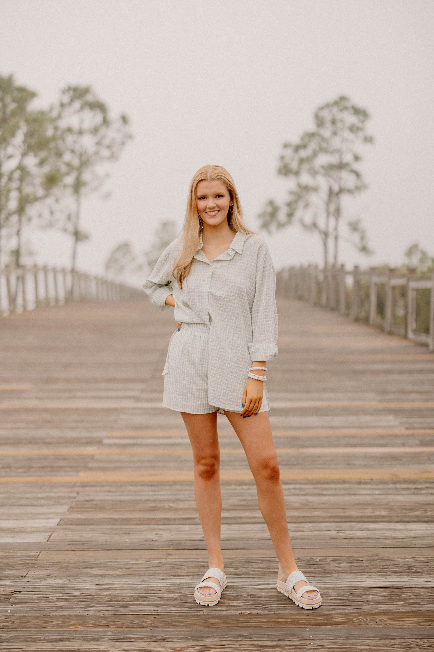 Jeanie Textured Elastic Waist Shorts (Sizes S-3XL)