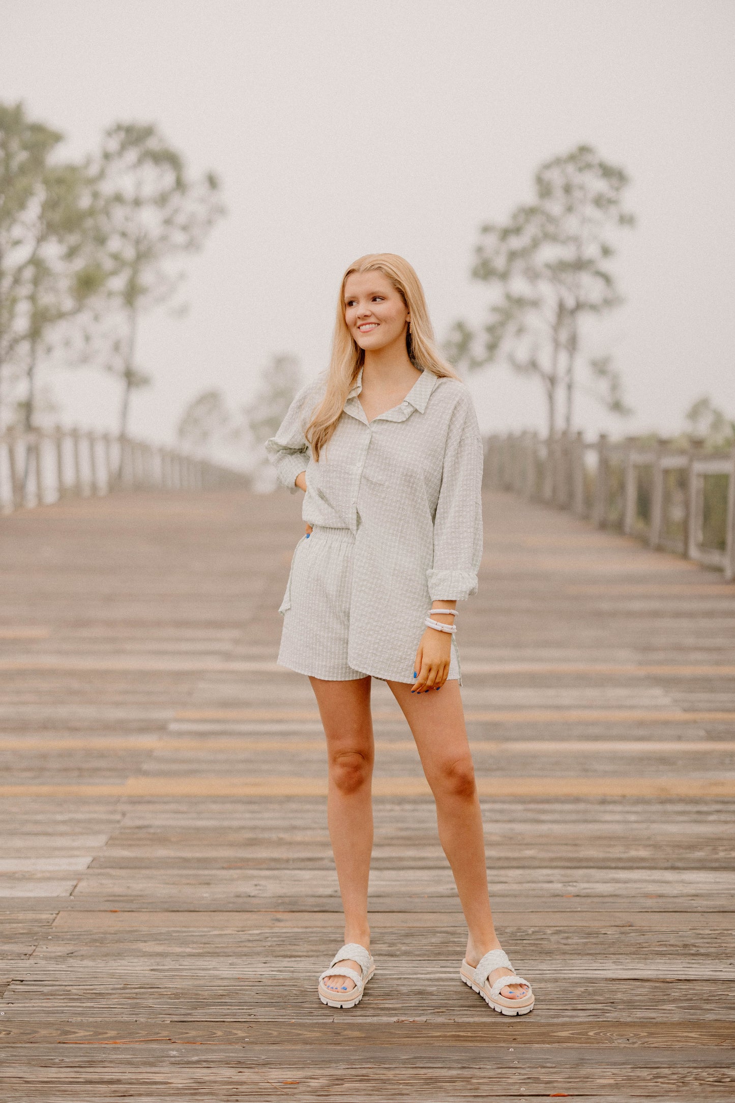 Jeanie Textured Elastic Waist Shorts (Sizes S-3XL)
