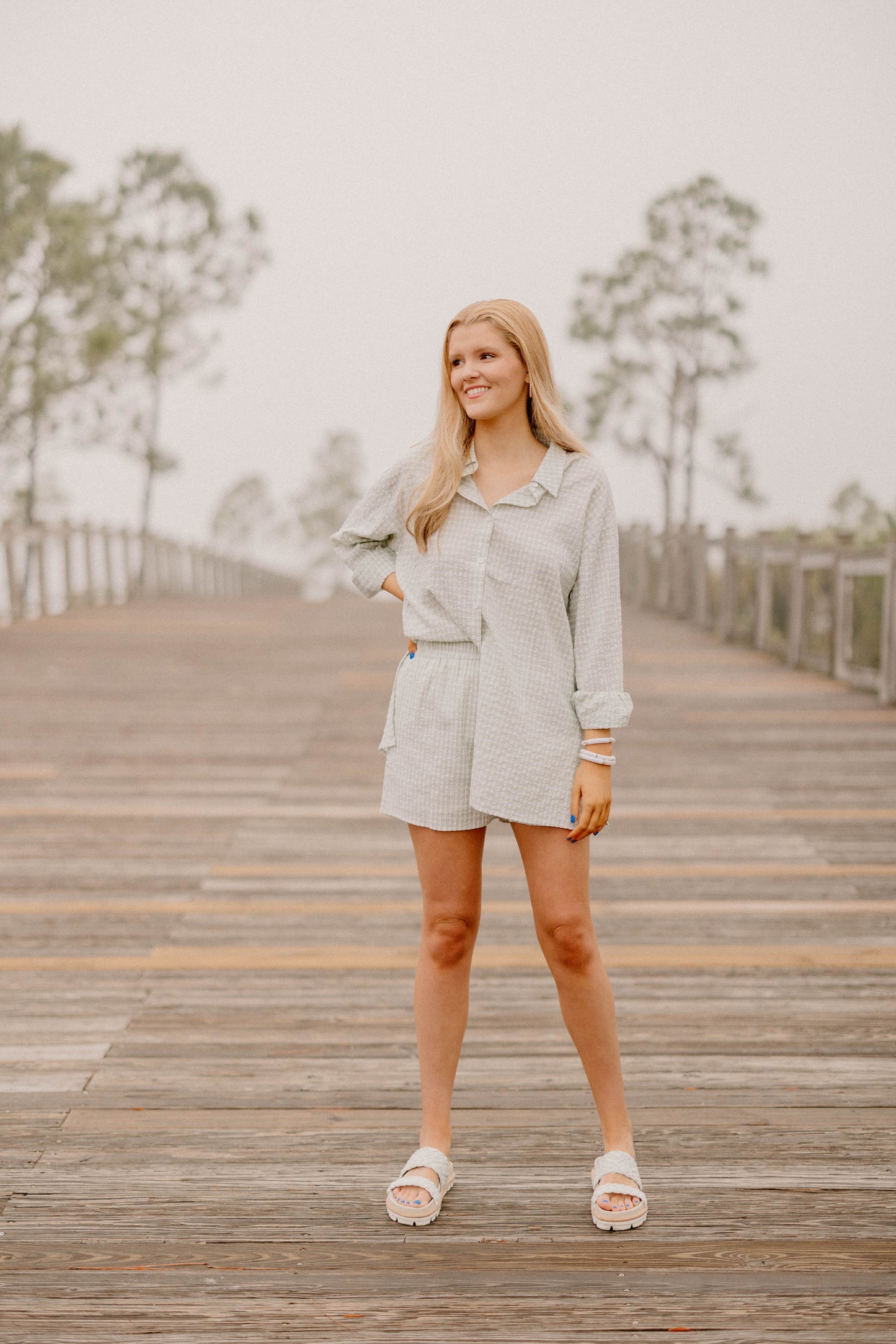 Jeanie Textured Elastic Waist Shorts (Sizes S-3XL)