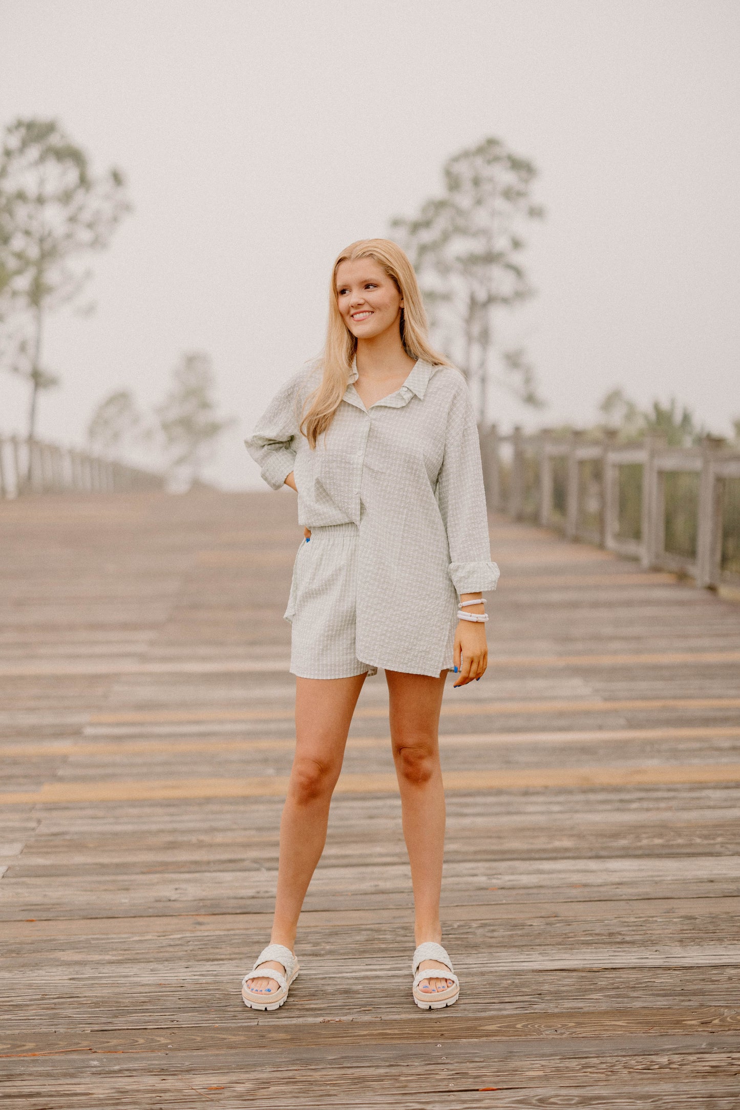 Jeanie Textured Elastic Waist Shorts (Sizes S-3XL)