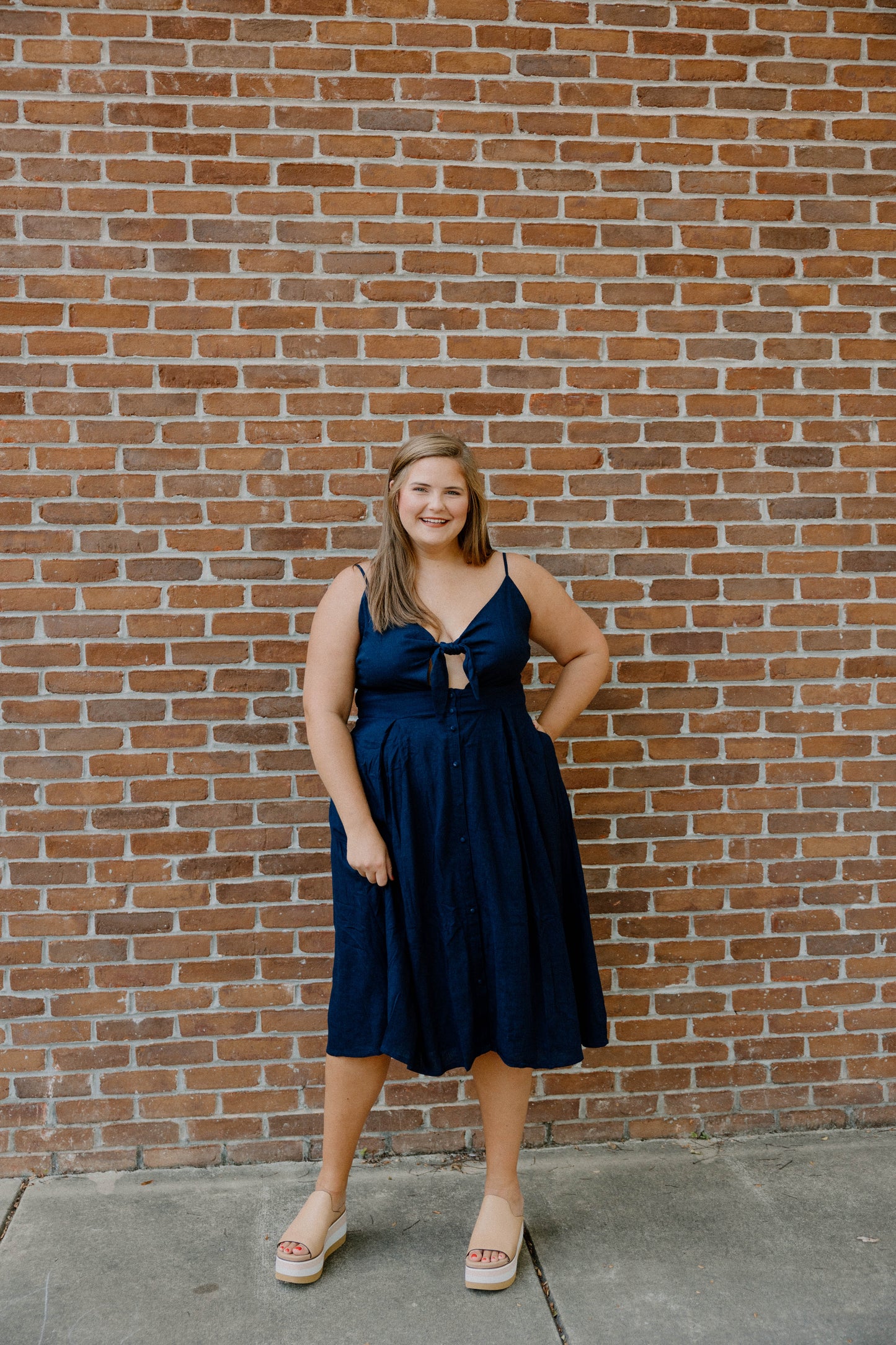 Ashley Navy Midi Dress