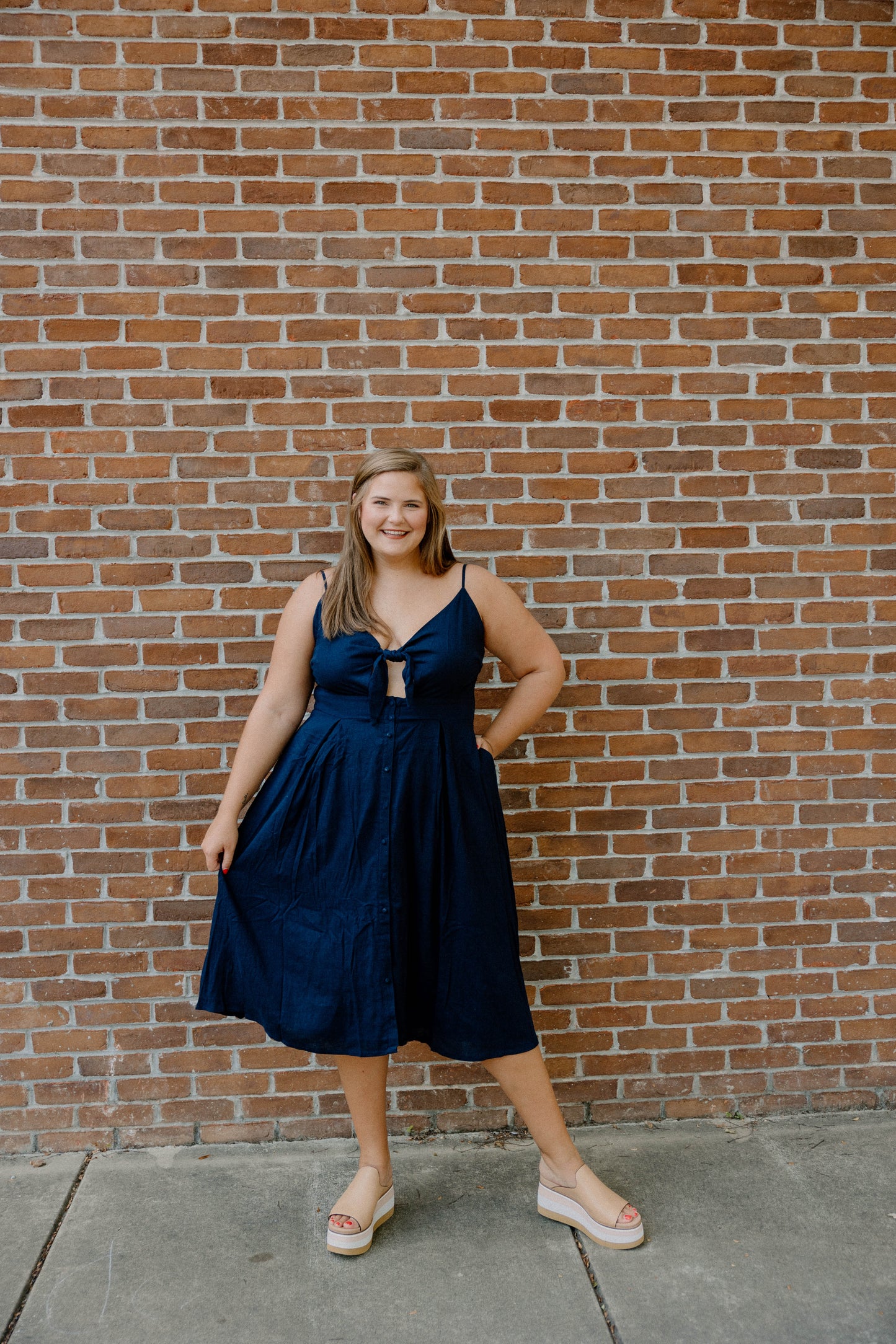 Ashley Navy Midi Dress