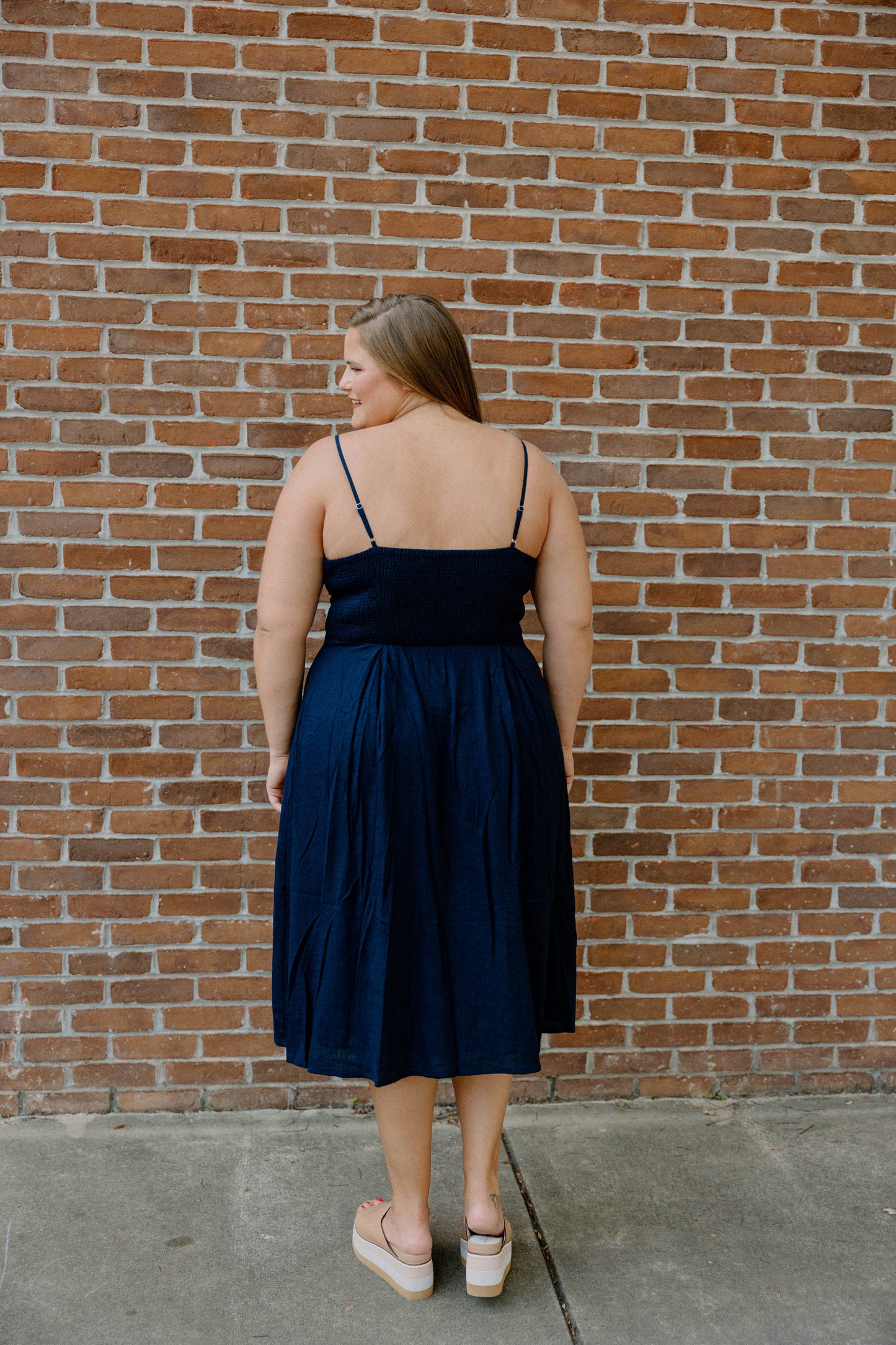 Ashley Navy Midi Dress