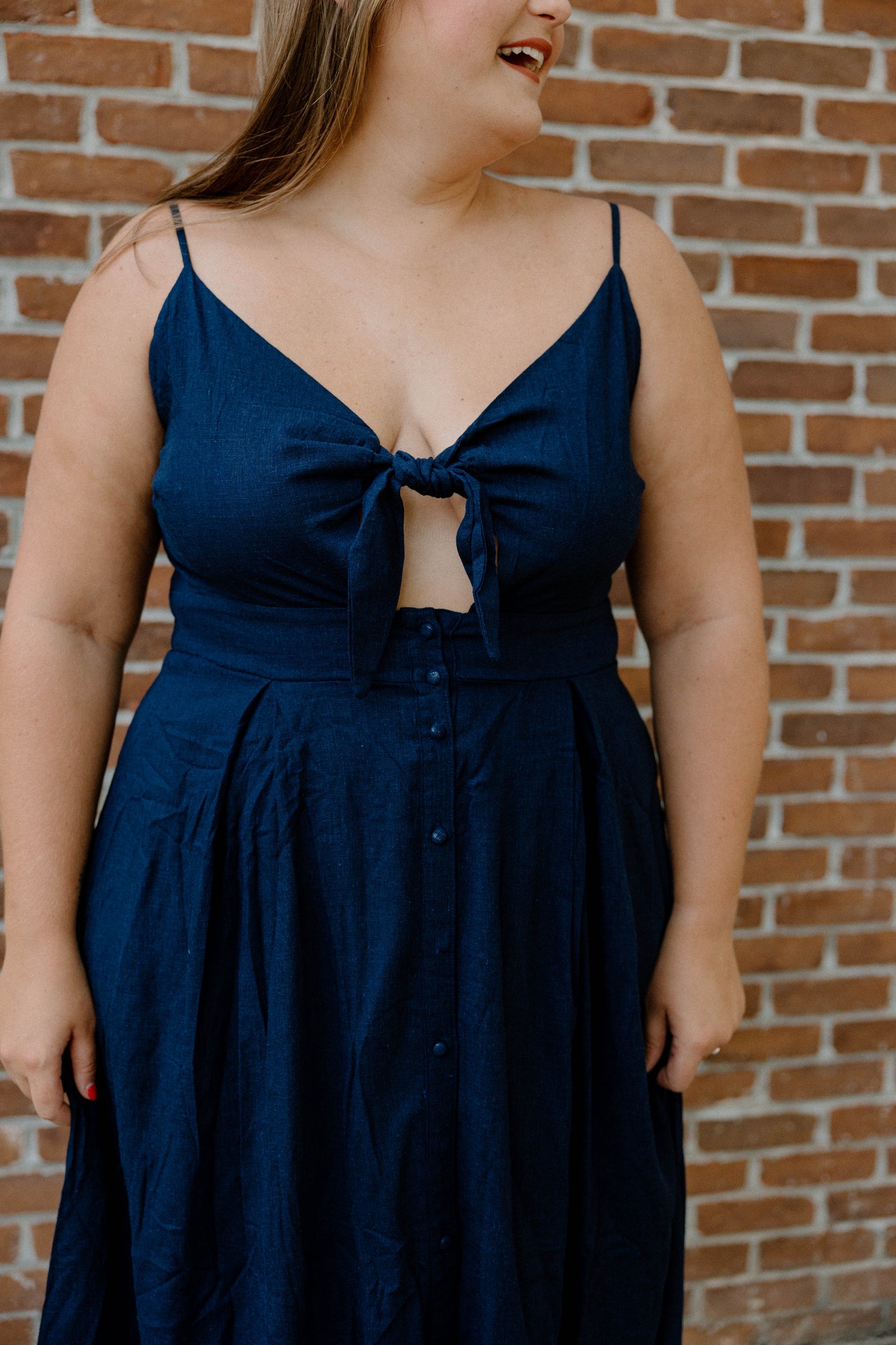 Ashley Navy Midi Dress