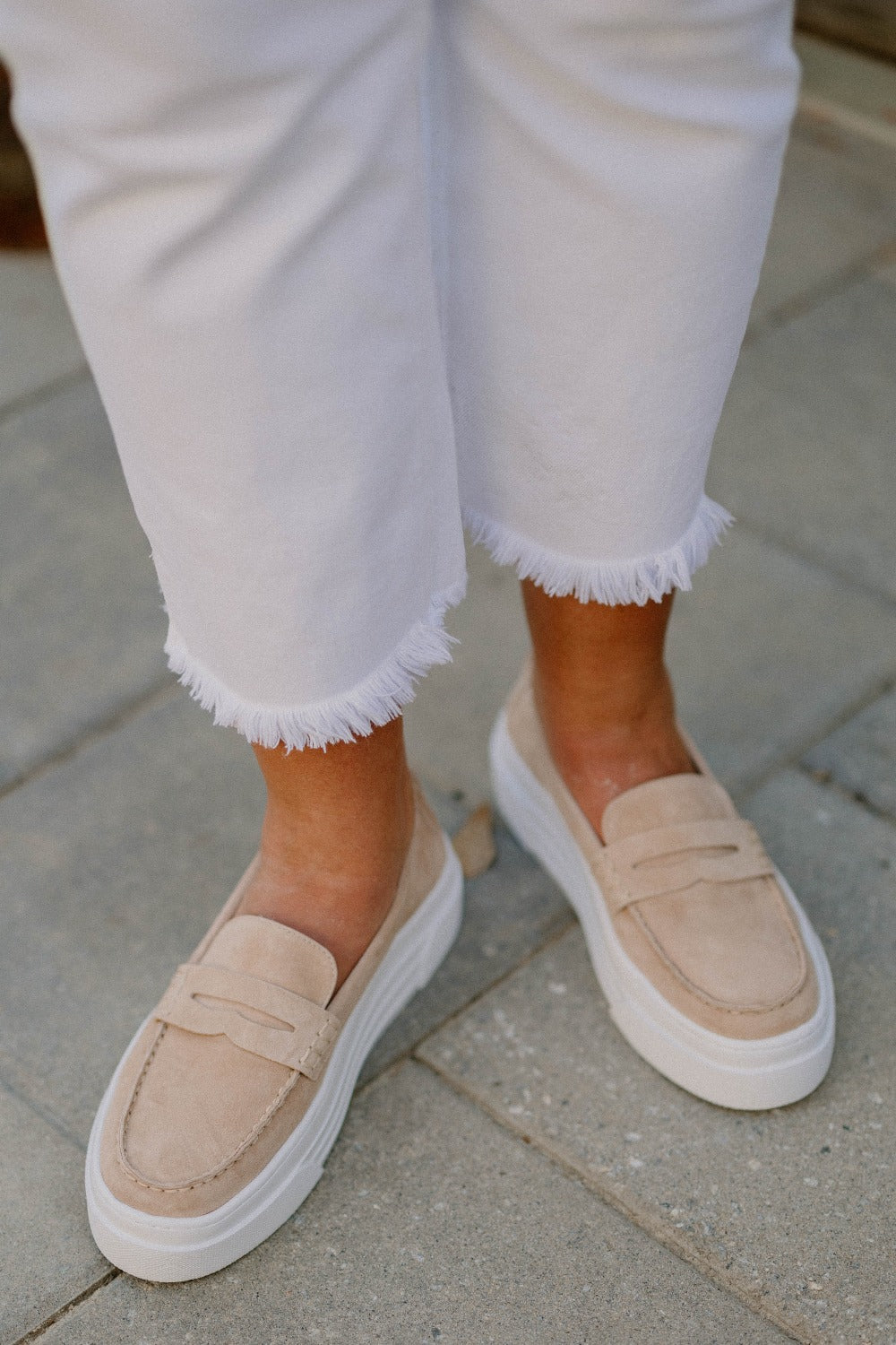 Ava in Lt Sand Leather by J Slides