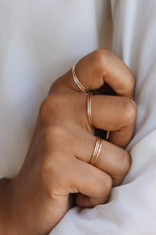 Hammered Stacking Thin Ring