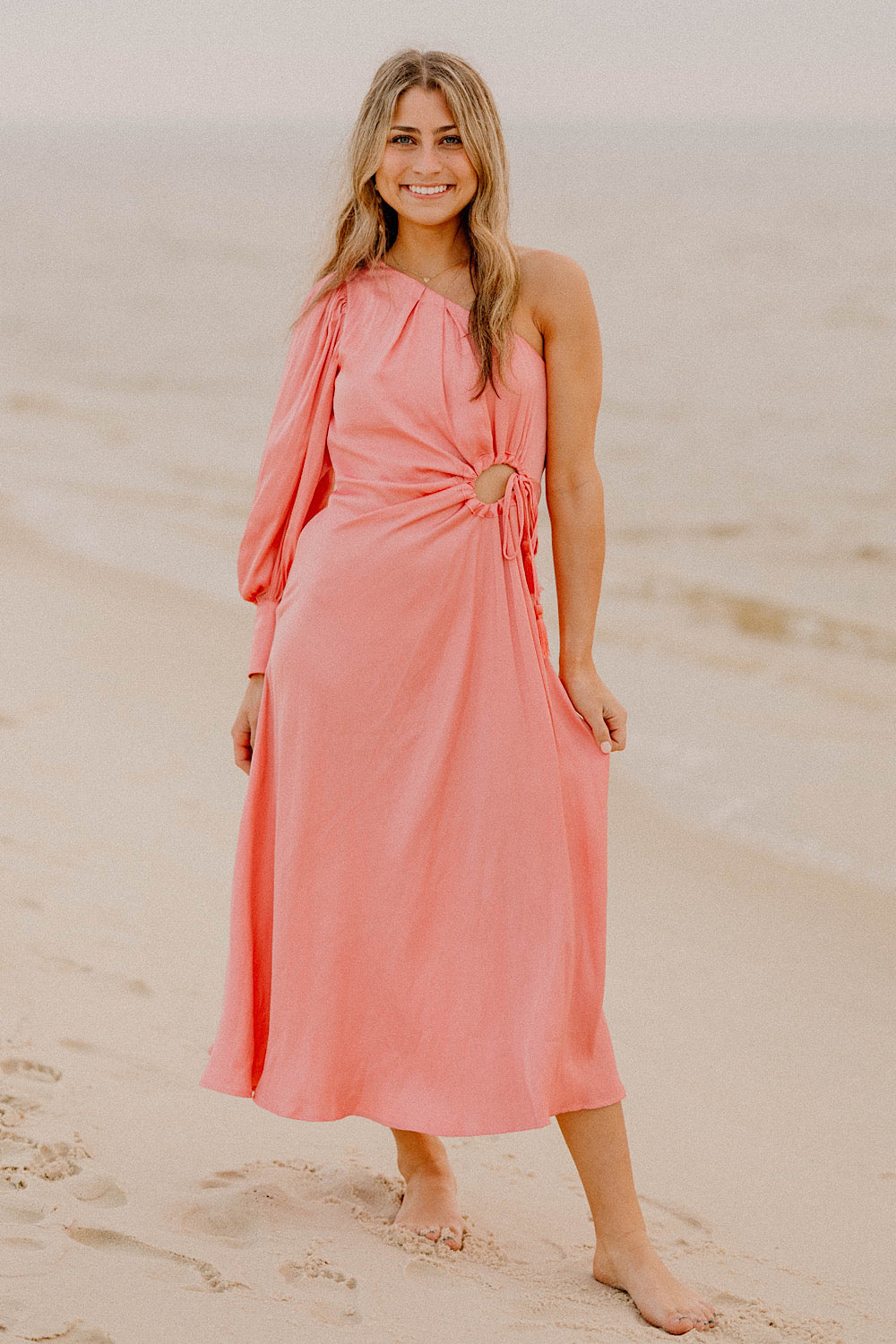 Melissa One Shoulder Pink Dress