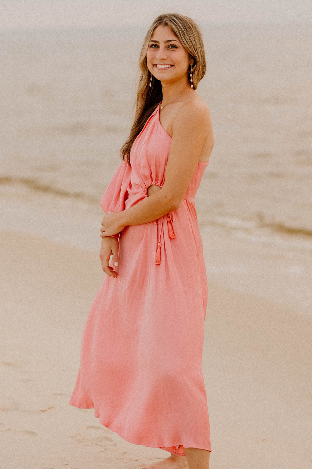 Melissa One Shoulder Pink Dress