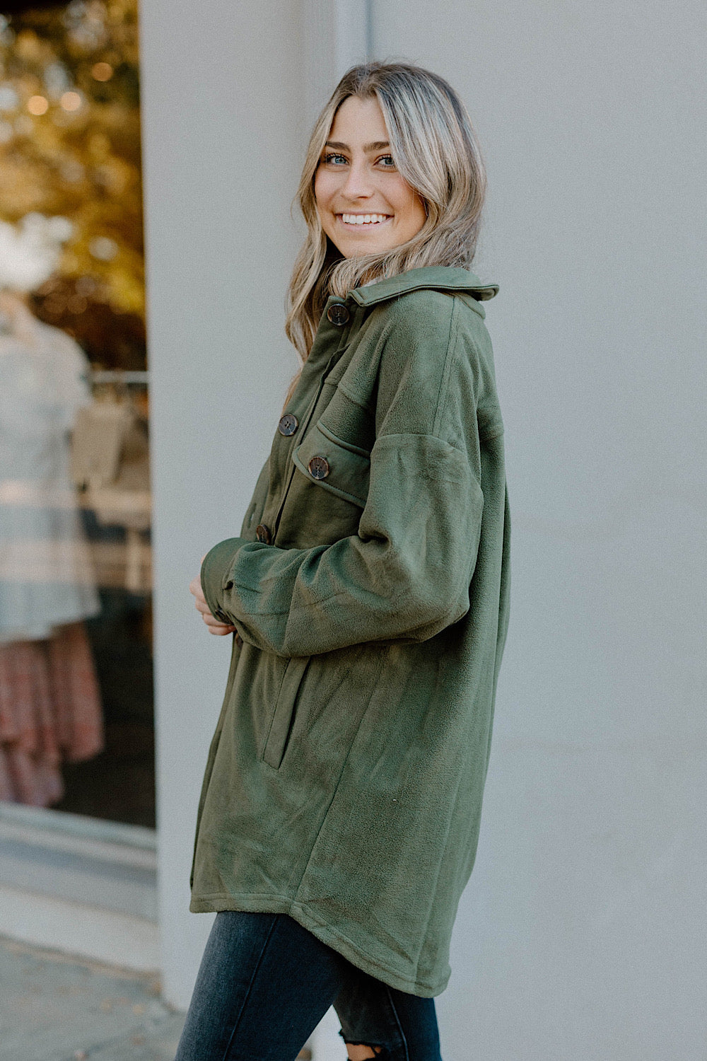 Victoria Olive Shacket (Sizes S-3XL)