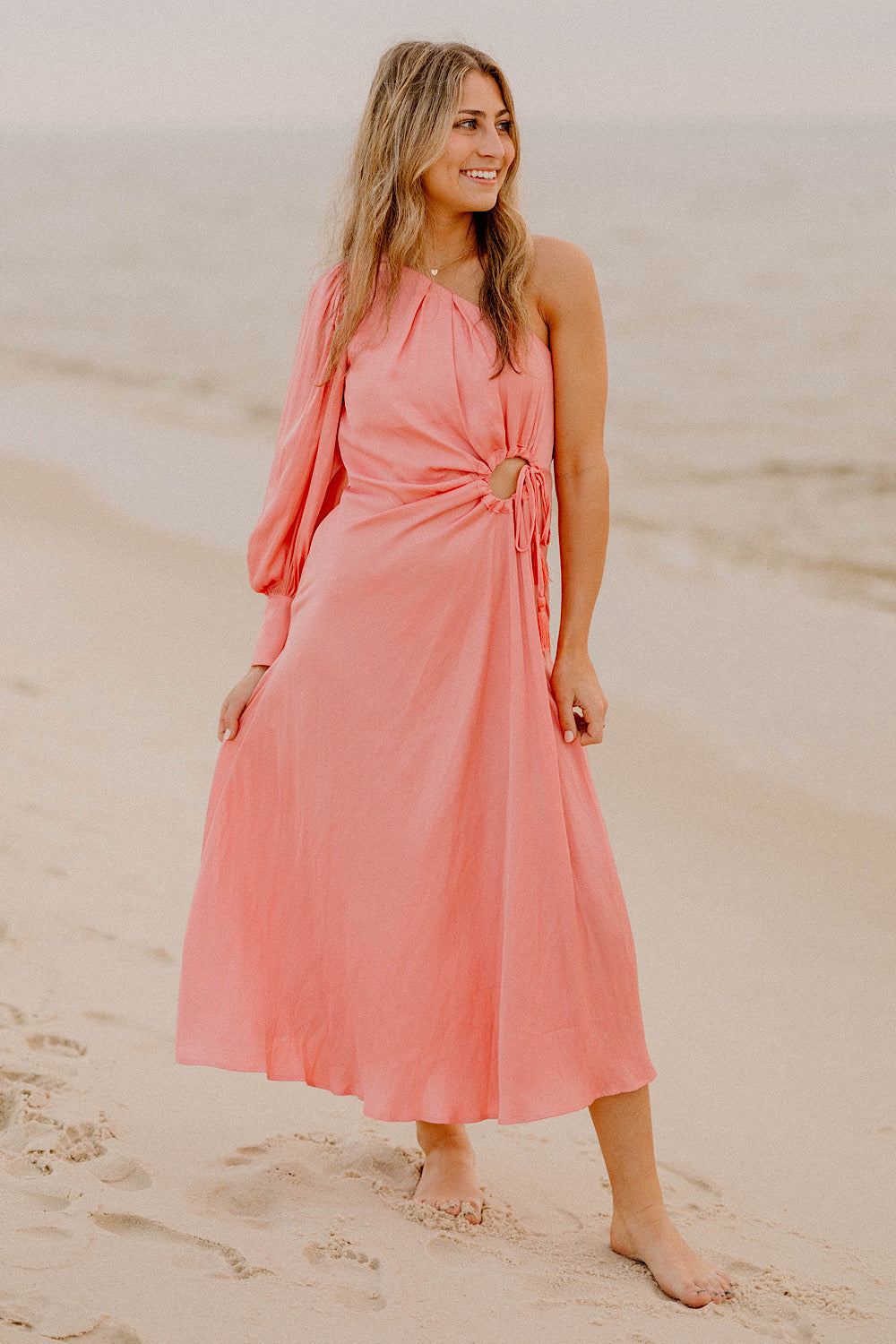 Melissa One Shoulder Pink Dress