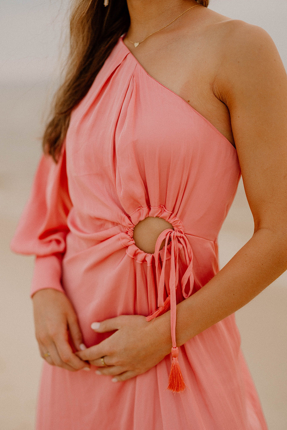 Melissa One Shoulder Pink Dress
