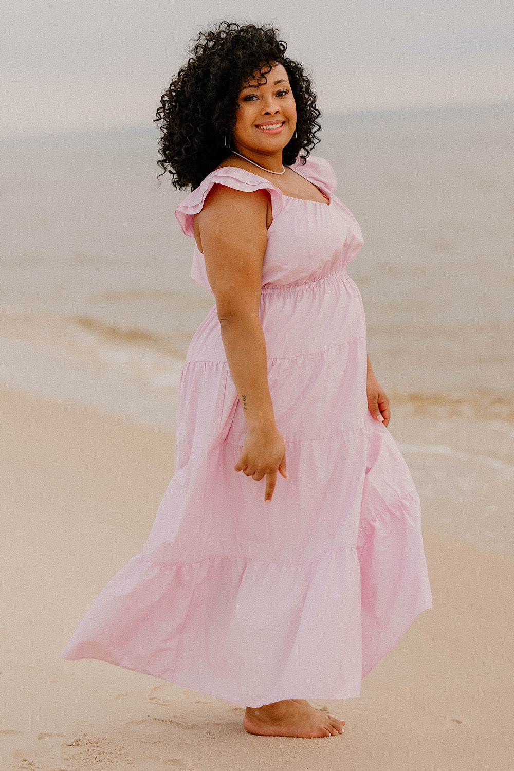 Nicole Flutter Sleeve Maxi Dress (Sizes XS-3XL)