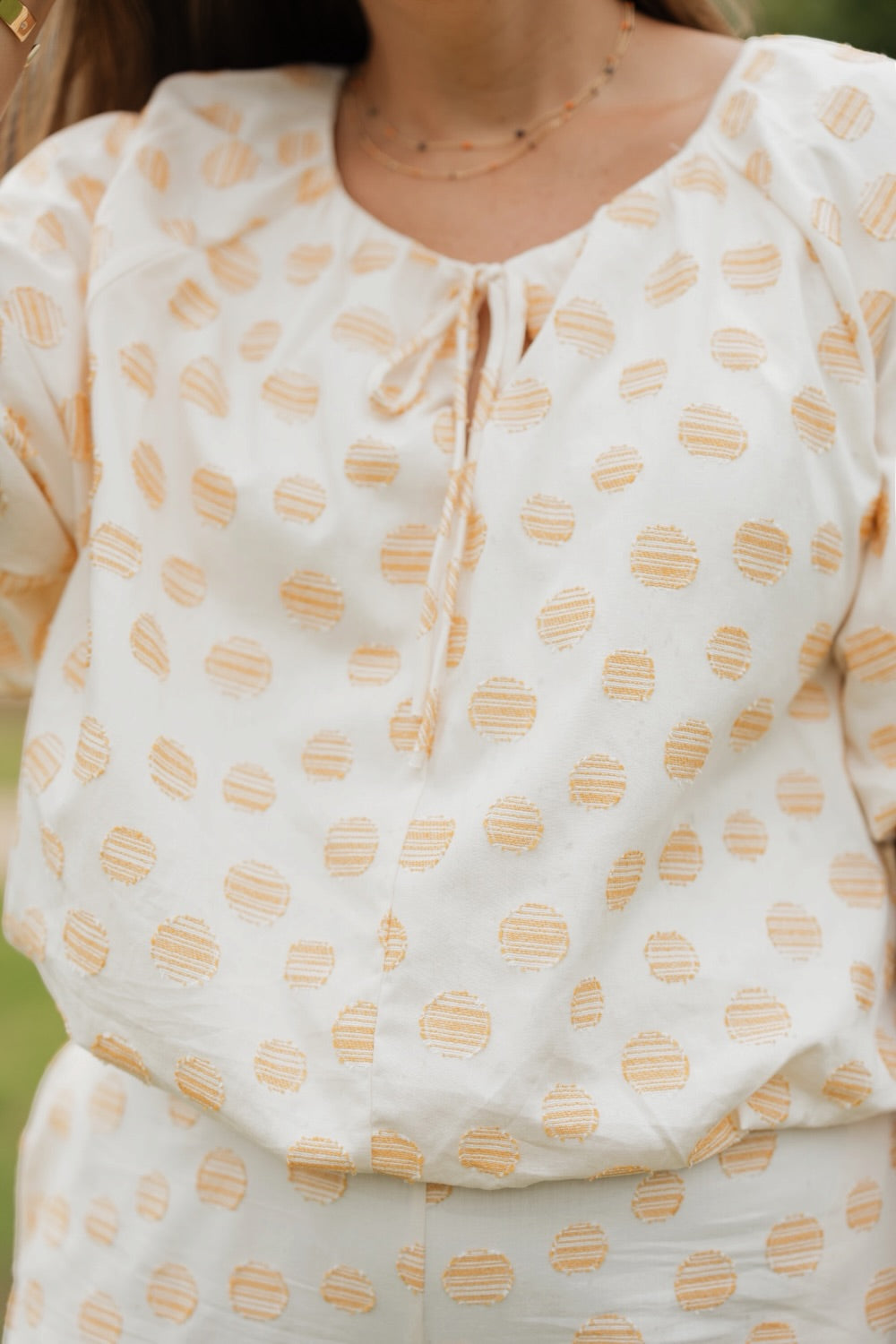 Tatum Honey Drops Bubble Hem Top (S-3XL)