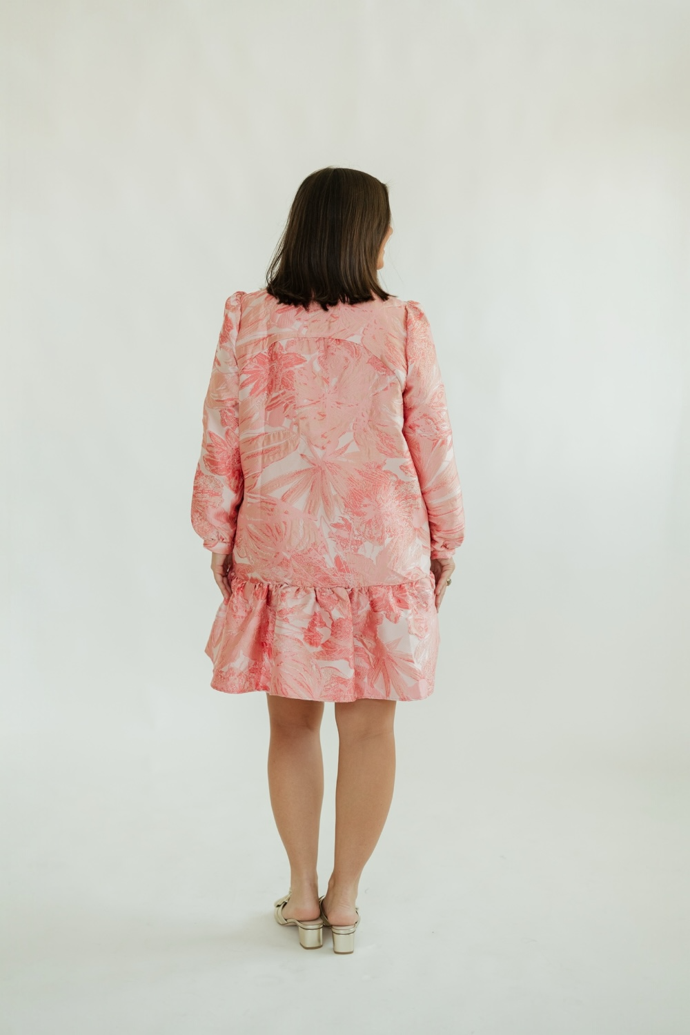 Claire Pink Jacquard Mini Dress