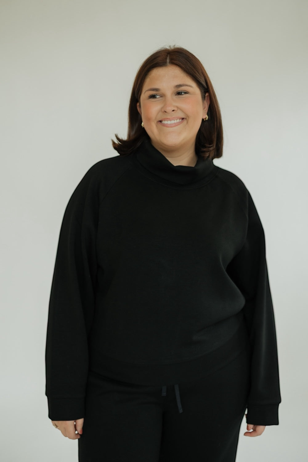 Black Cowl Neck Sweatshirt (XS-XXL)