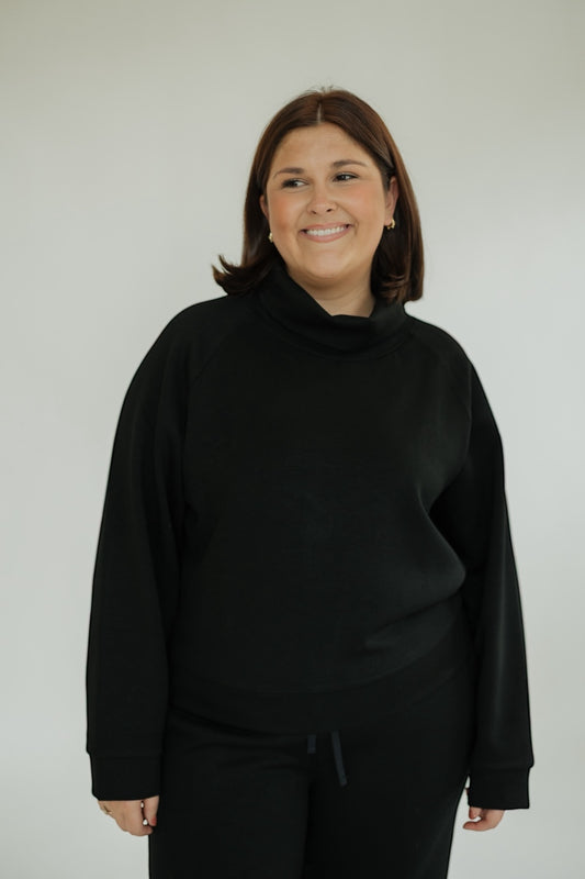 Black Cowl Neck Sweatshirt (XS-XXL)