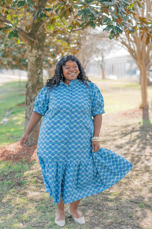 Driftwood Floral Button Down Midi Dress (XS-3XL)