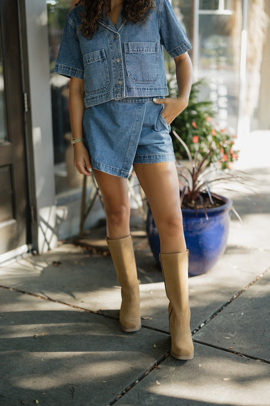 Scottie Denim Wrap Skort (XS-XL)