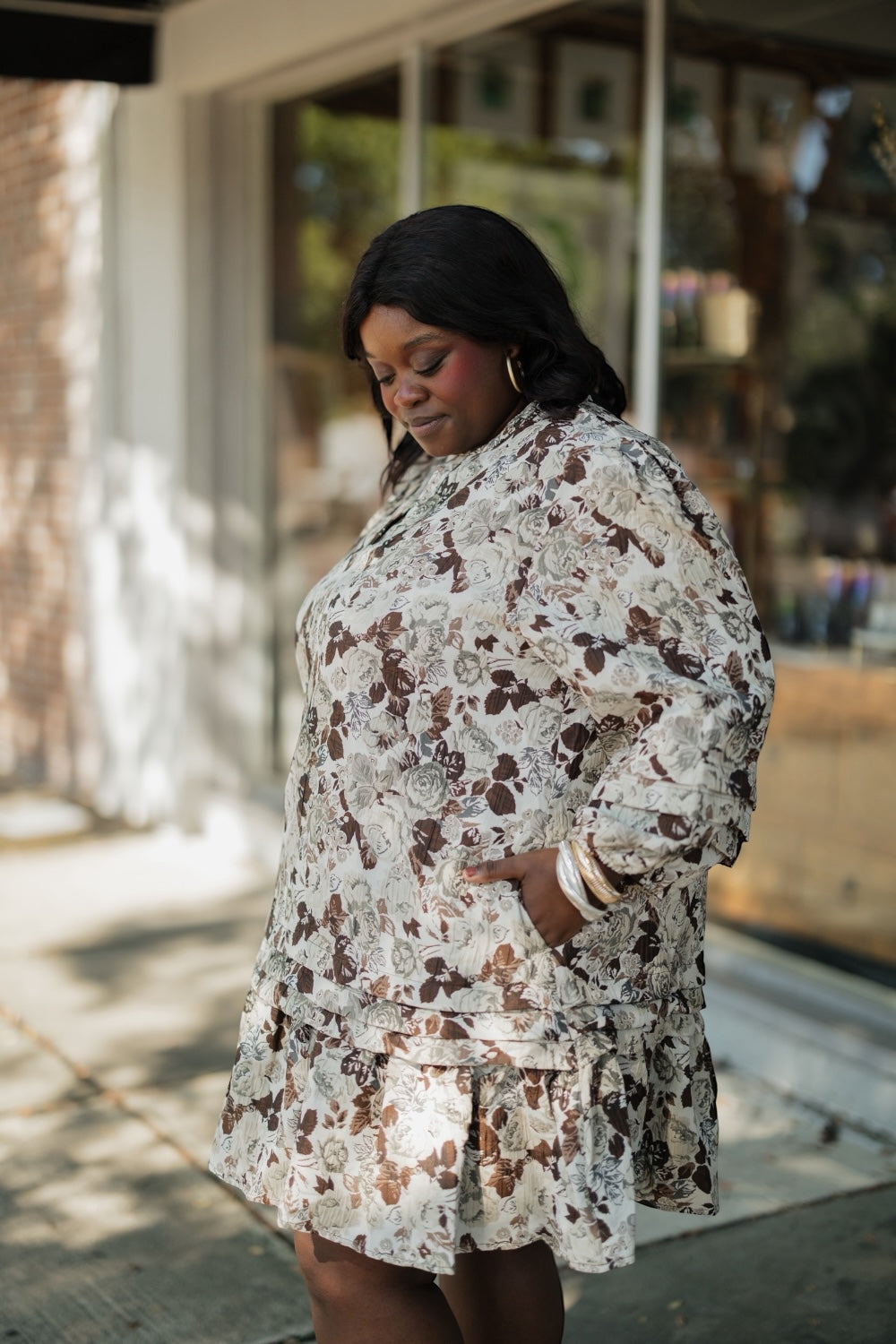 Dana Brown Multi Floral Dress (S-3XL)