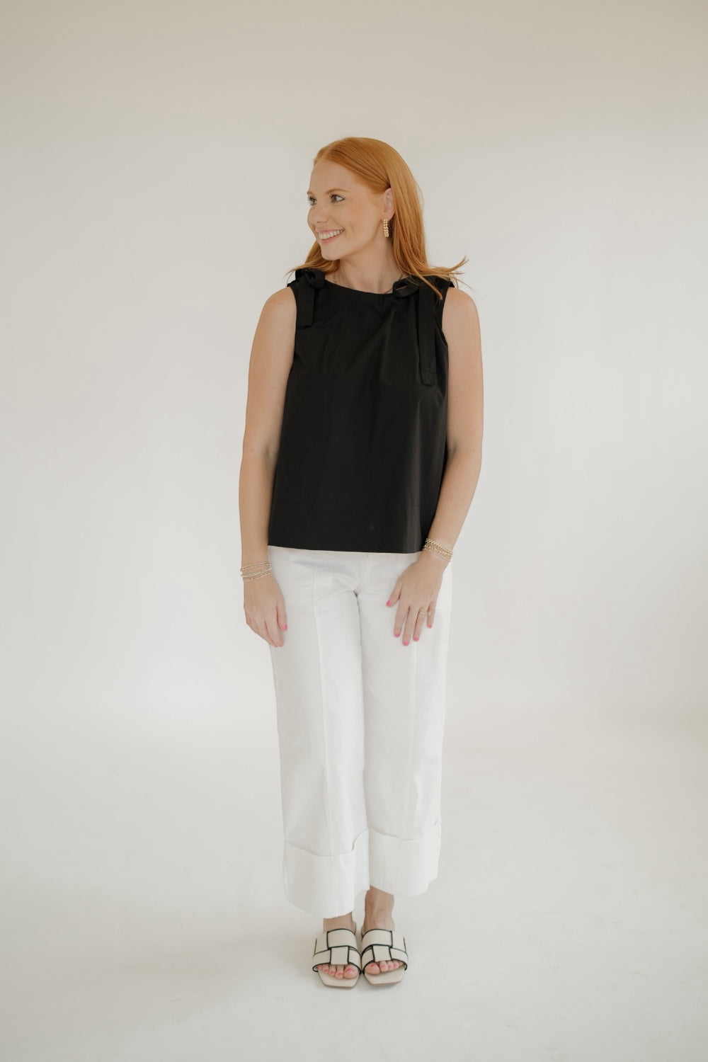 Black Tie Neck Blouse