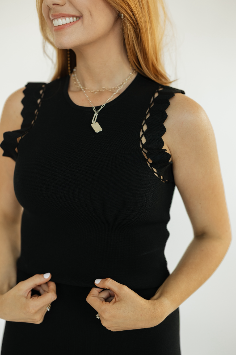 Helene Black Knit Top