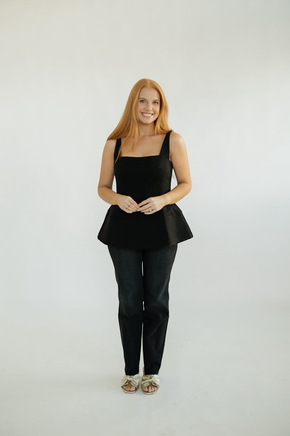 MiraBell Black Ponte Tank Top