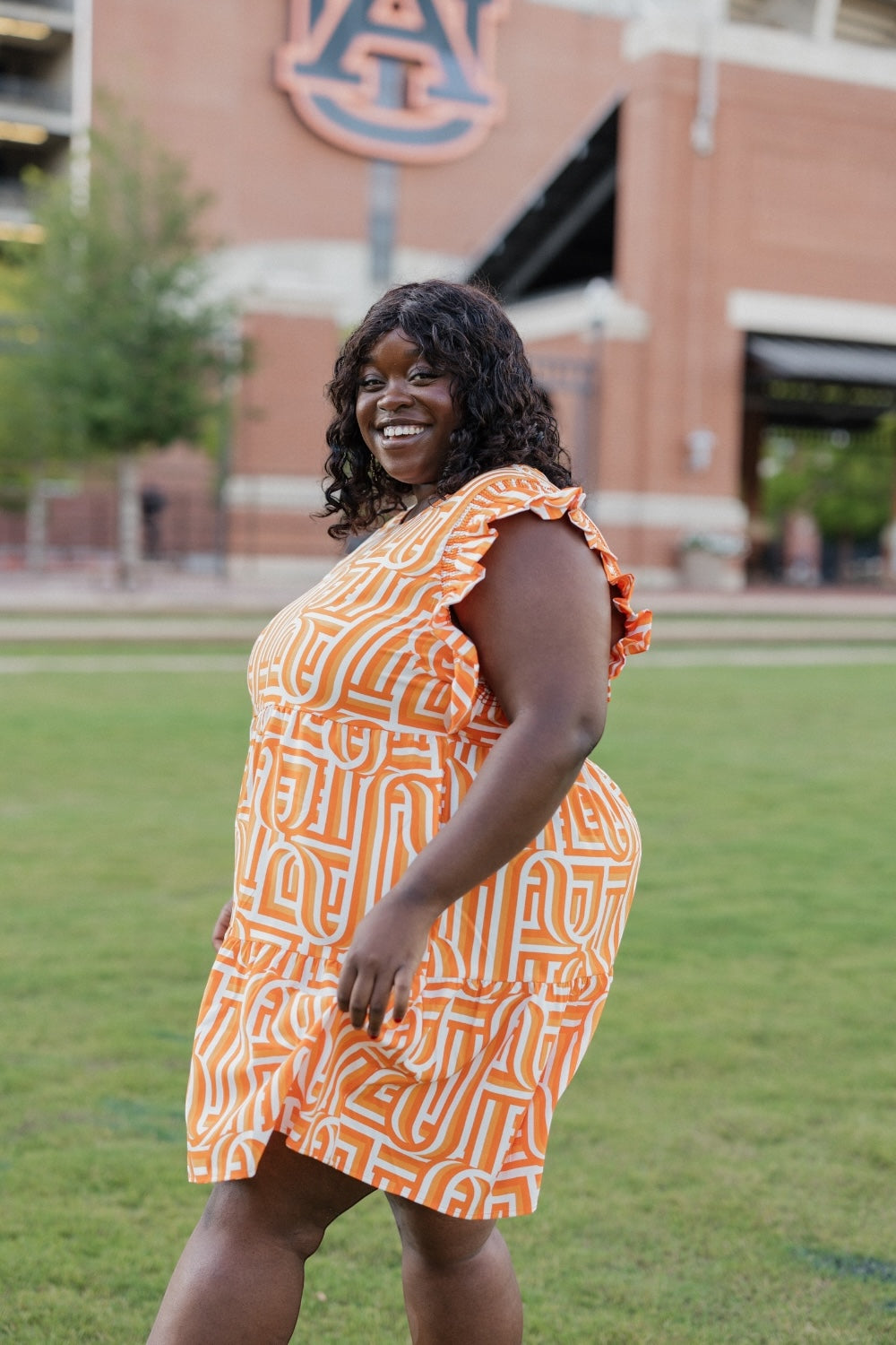 Everly Touchdown Orange Dress (XS-XXL)