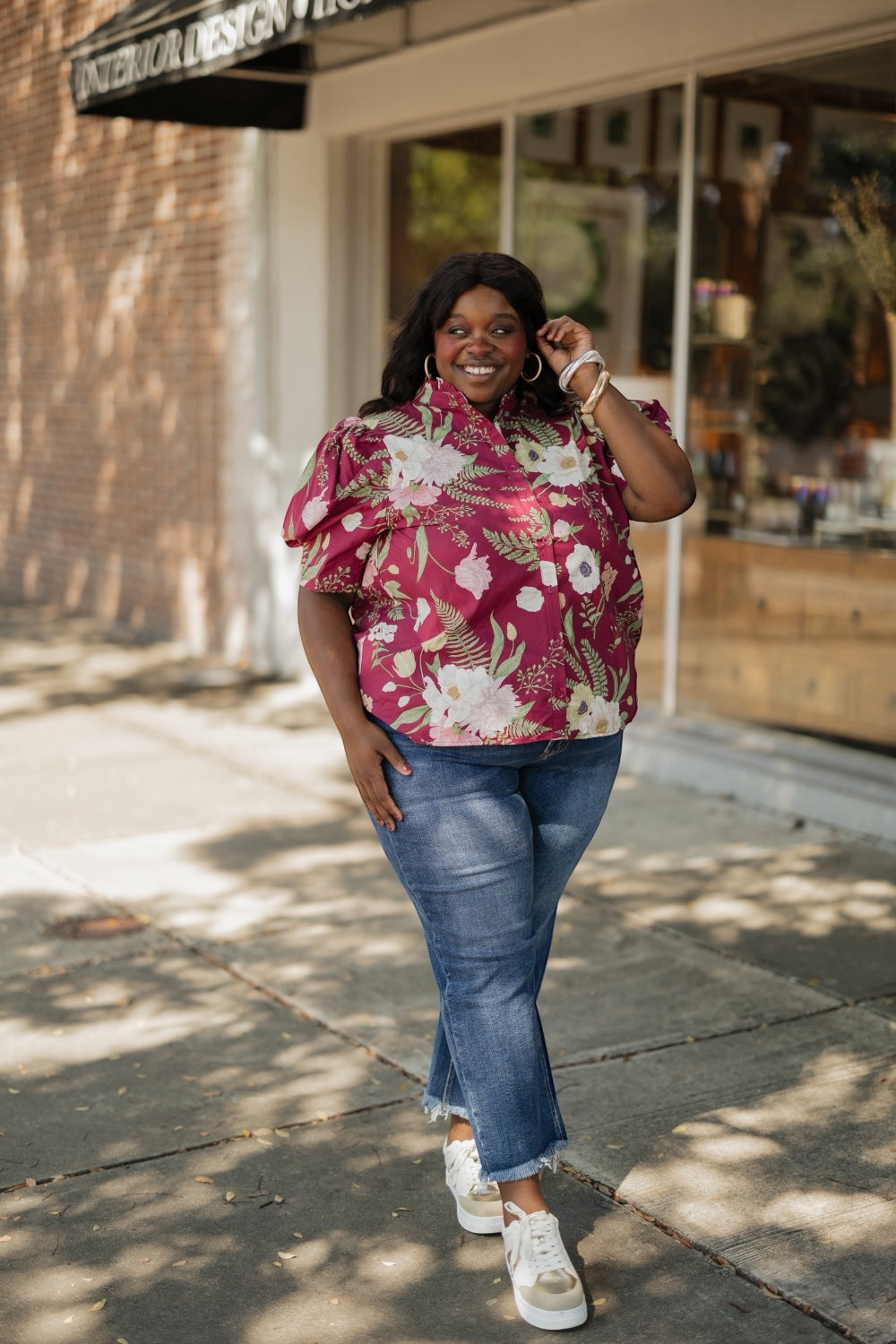 Merlot Floral Button Down (S-2XL)