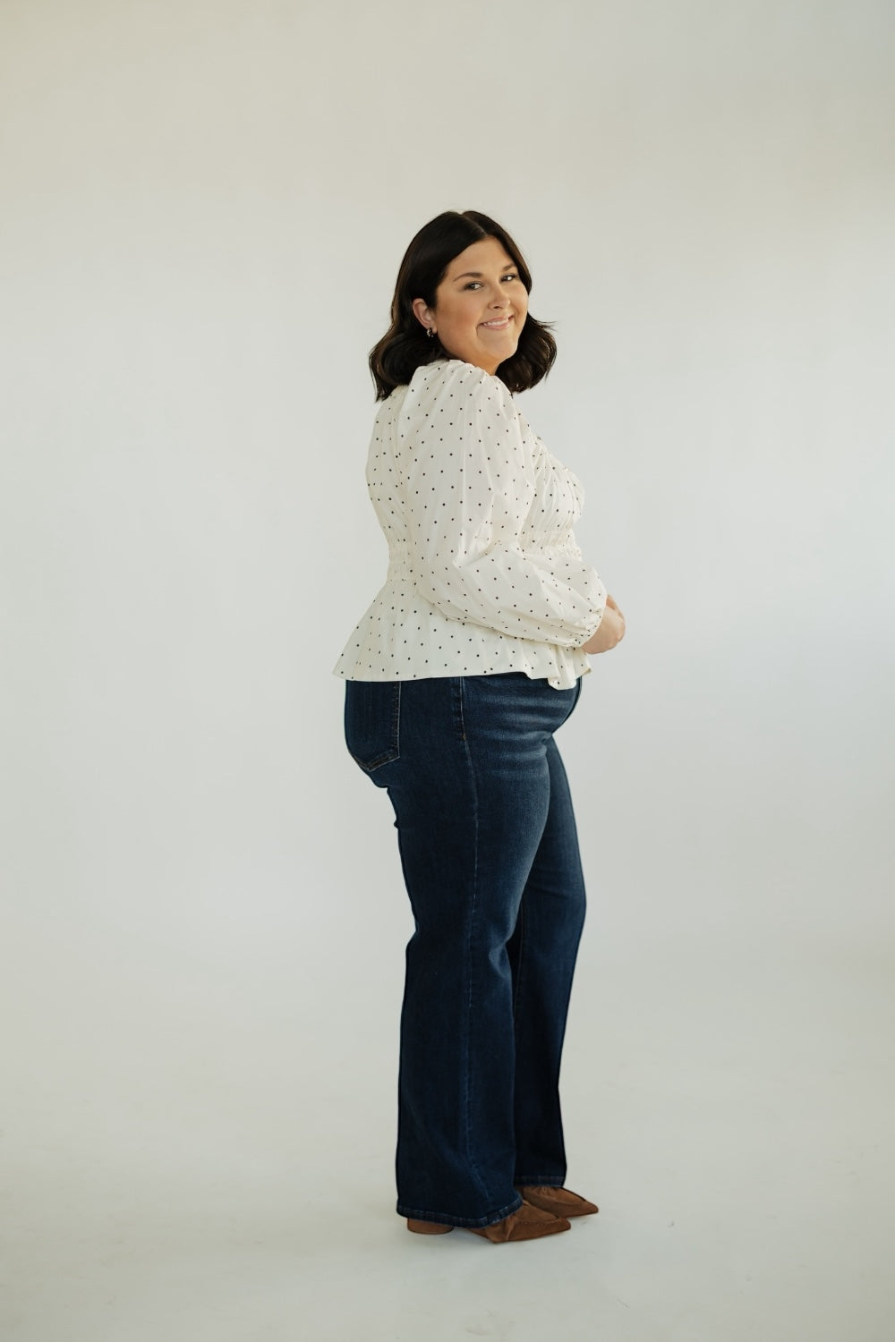 Polly Polka Dot Poplin Top (XS-XL)