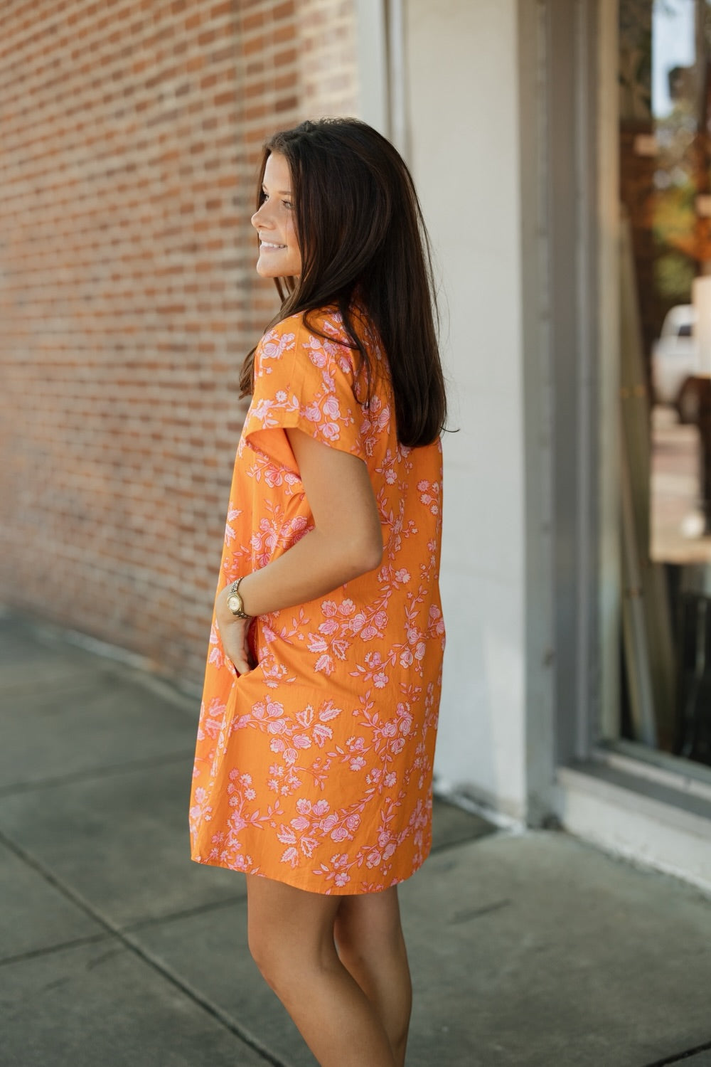 Jan Short Sleeve Floral Shift Dress (XS-XL)